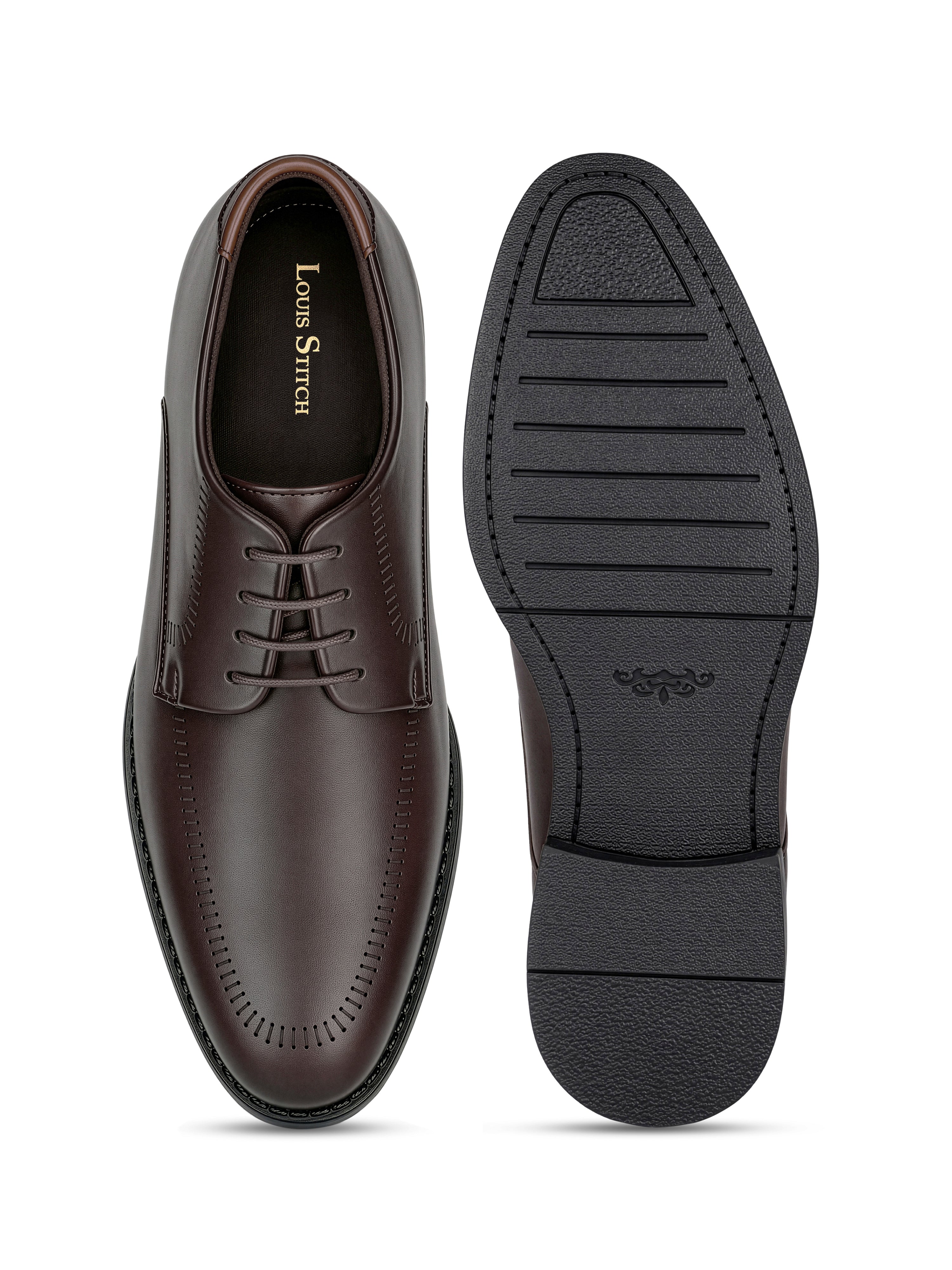 Brunette Brown Formal Derby Lace-Up Shoes