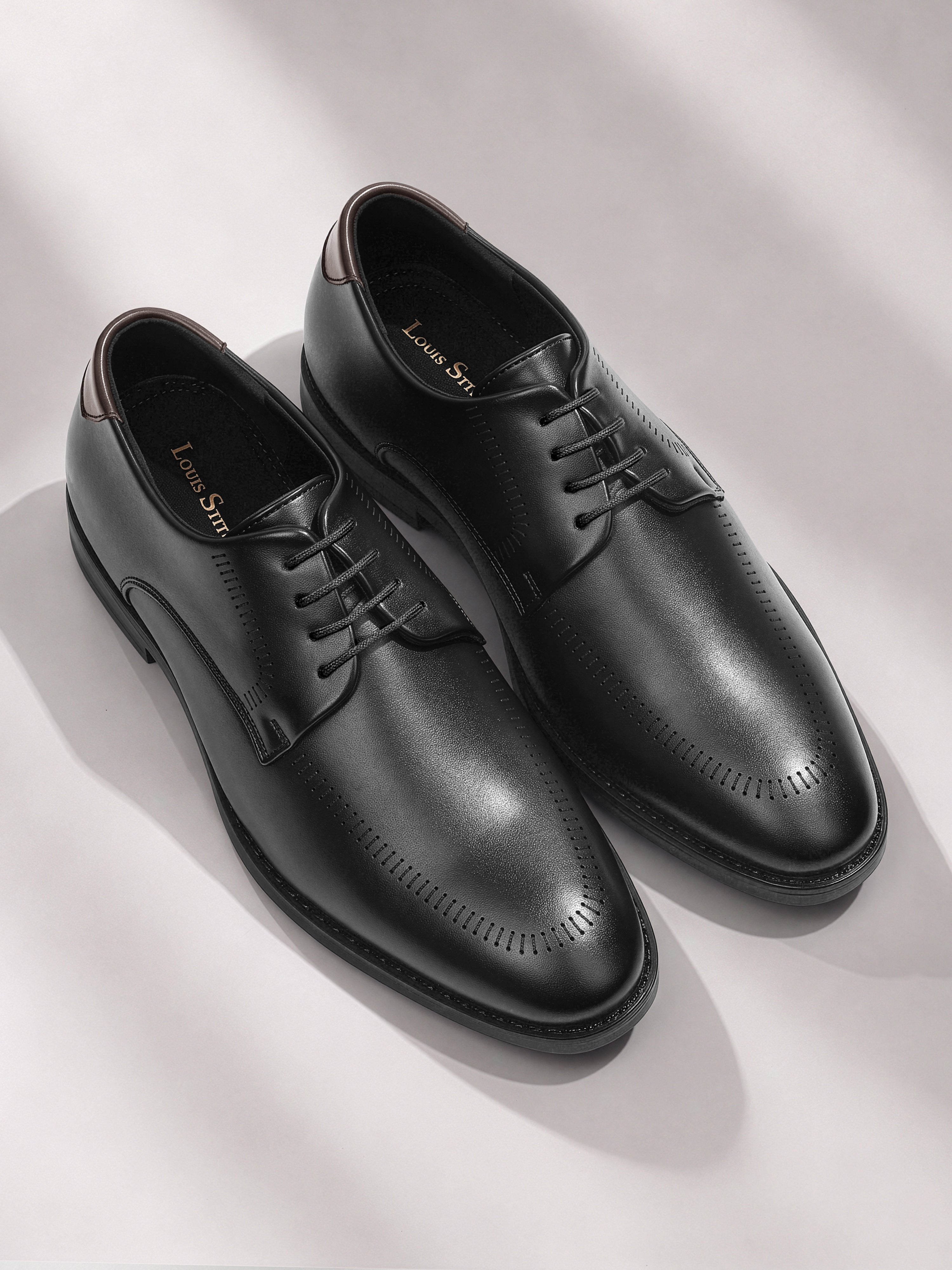 Jet Black Formal Derby Lace-Up Shoes