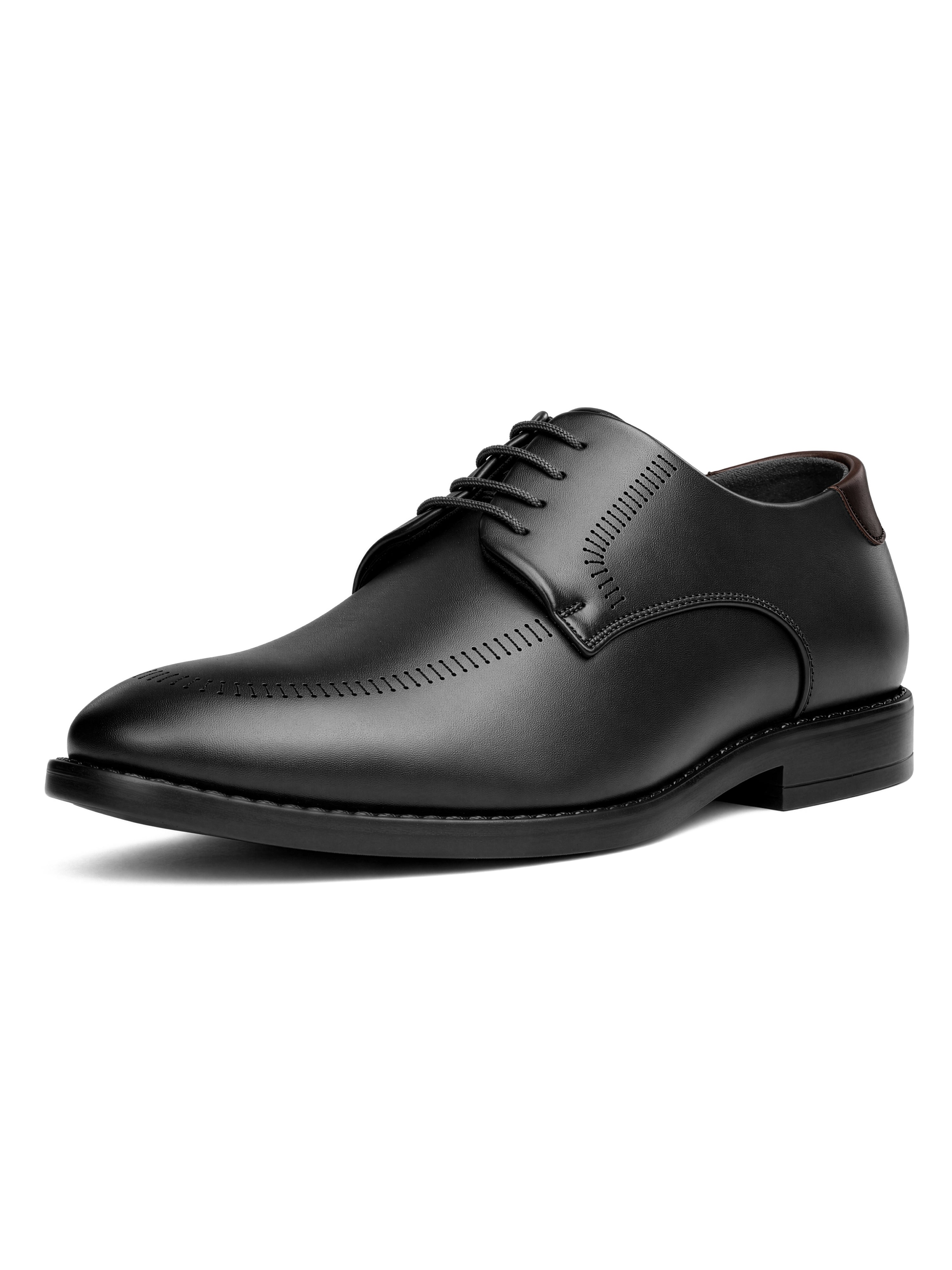 Jet Black Formal Derby Lace-Up Shoes