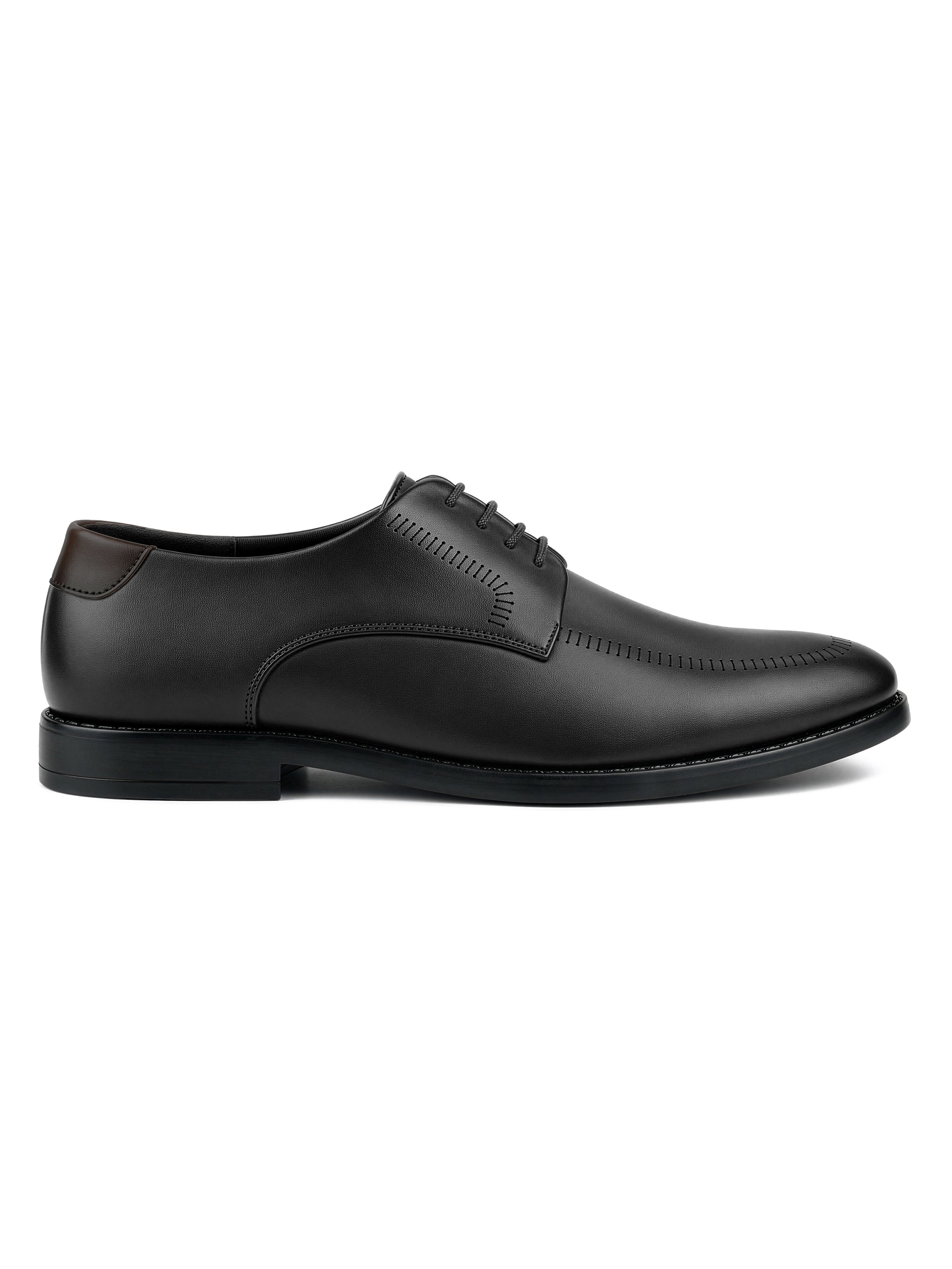 Jet Black Formal Derby Lace-Up Shoes