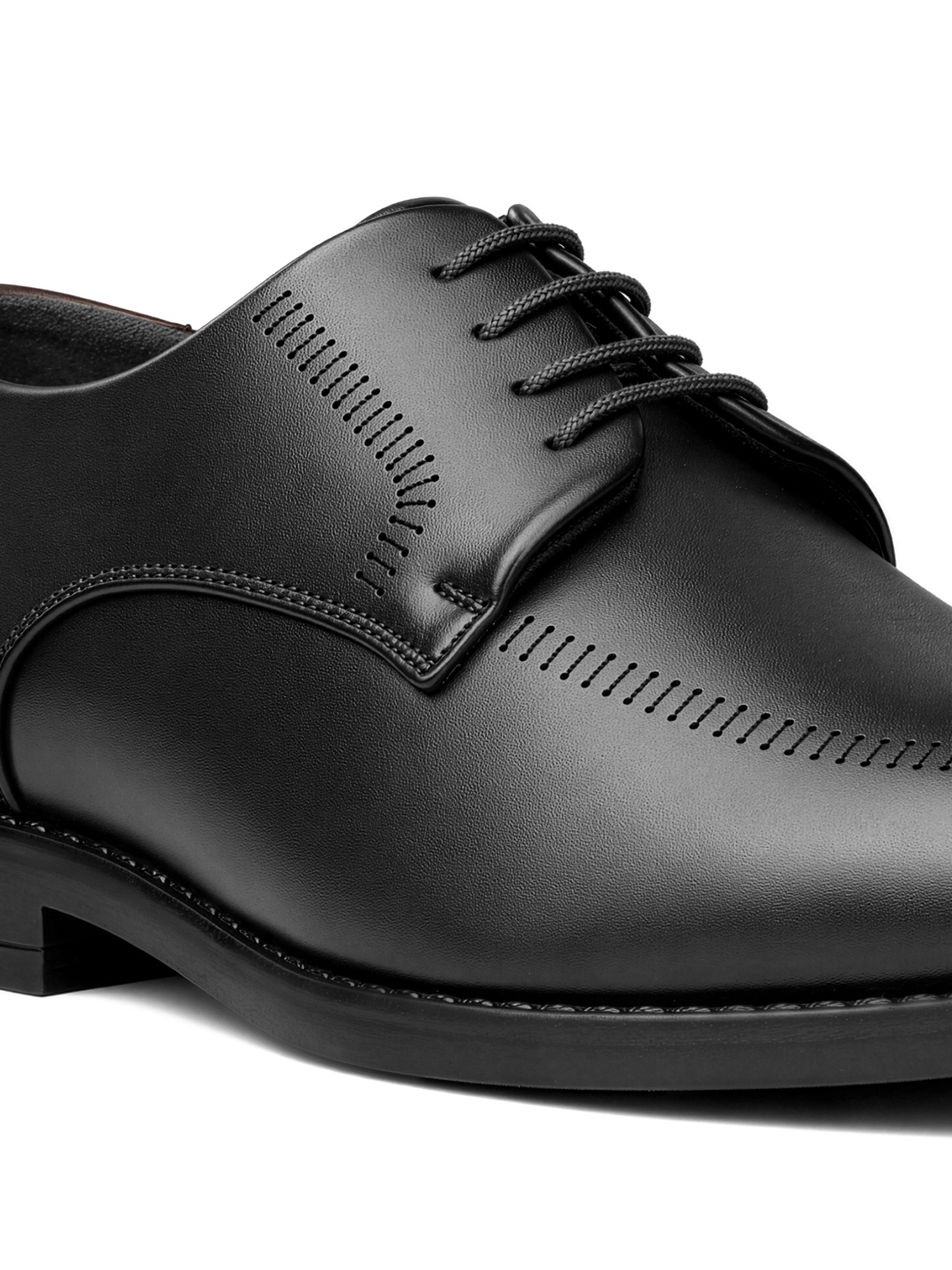Jet Black Formal Derby Lace-Up Shoes