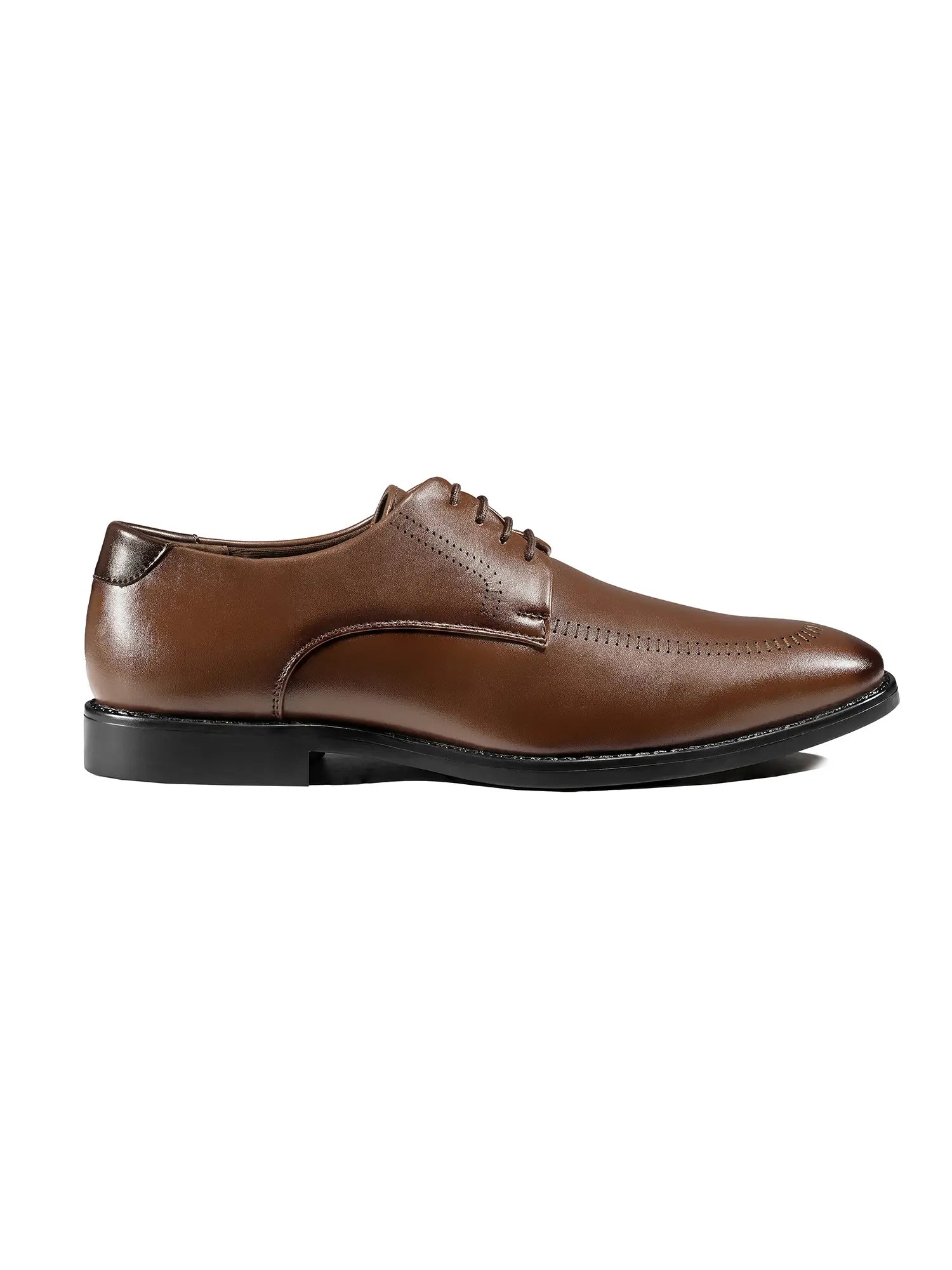 Russet Tan Formal Derby Lace-Up Shoes