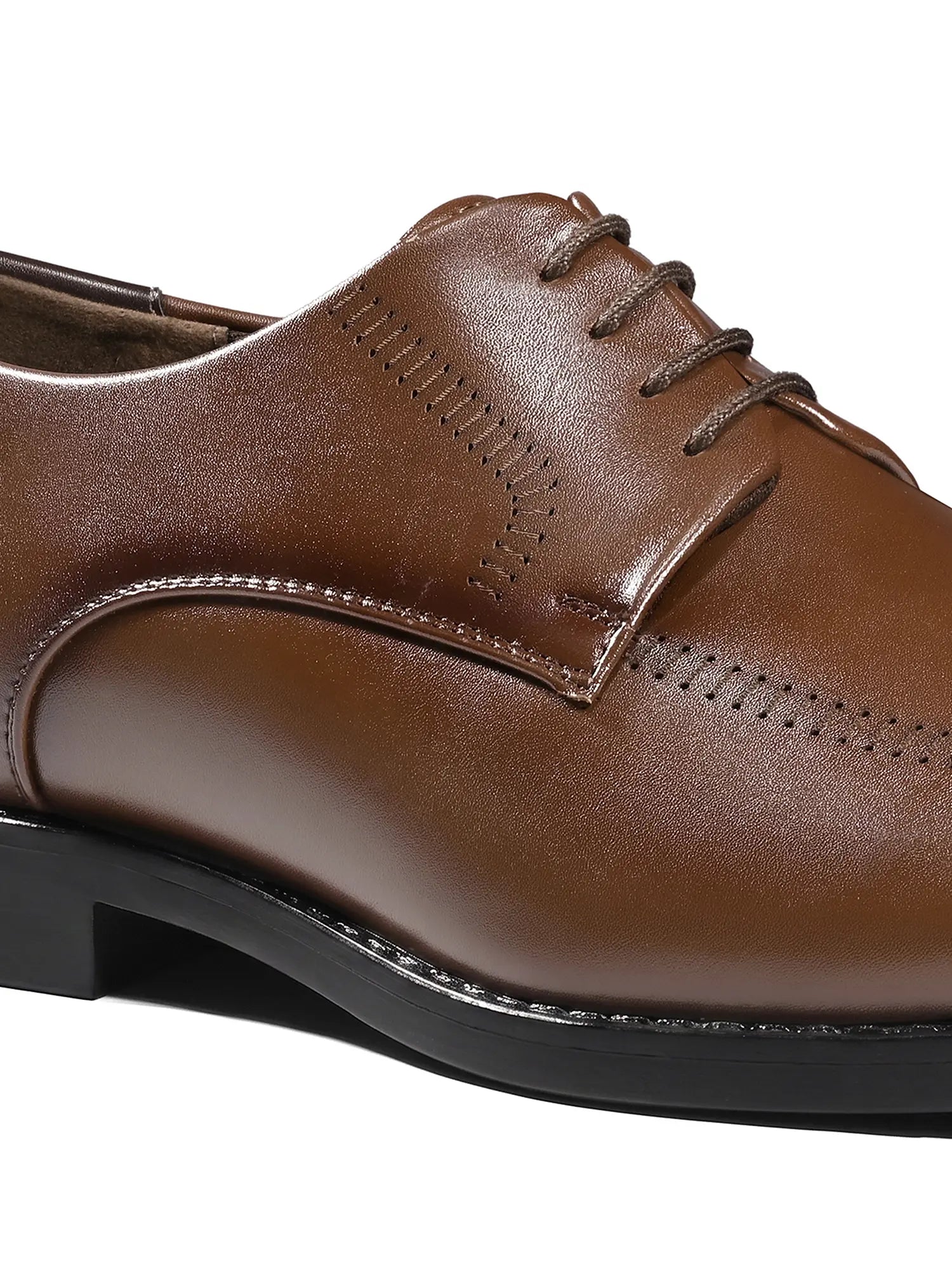 Russet Tan Formal Derby Lace-Up Shoes