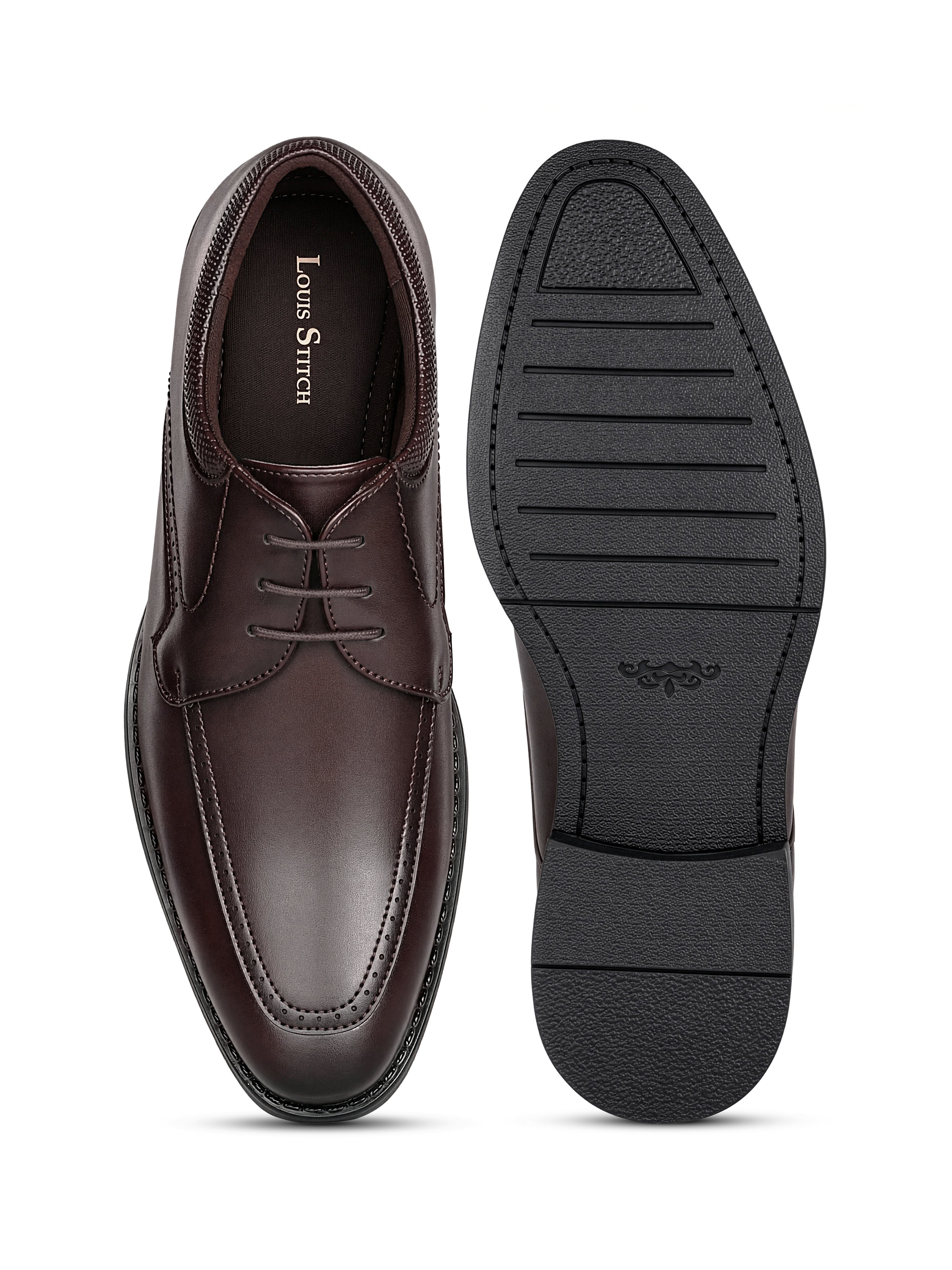 Brunette Brown Formal Derby Lace-Up Shoes