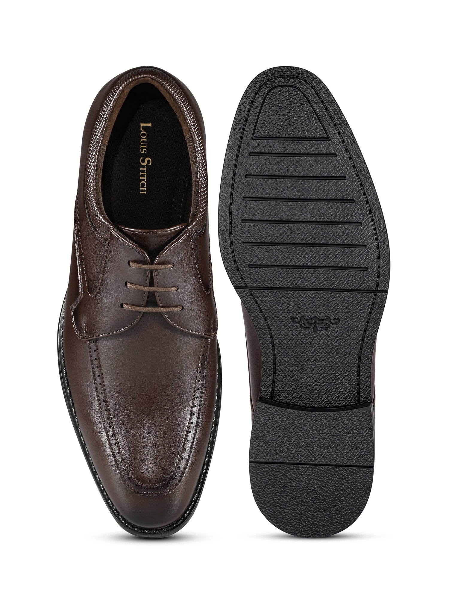 Brunette Brown Formal Derby Lace-Up Shoes
