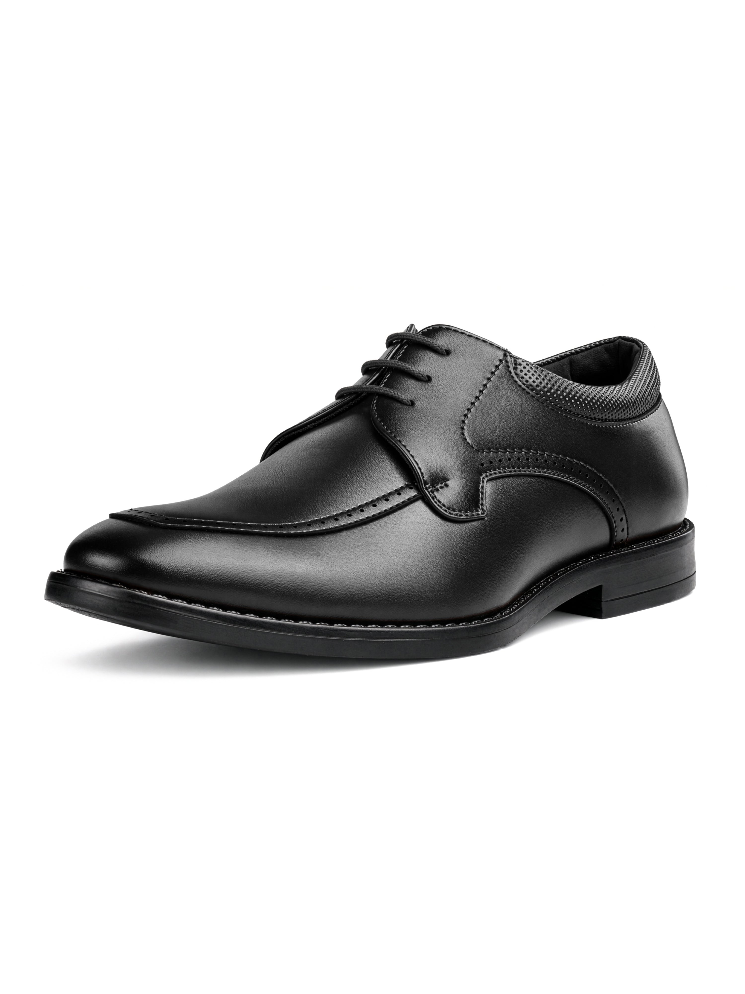 Jet Black Formal Derby Lace-Up Shoes