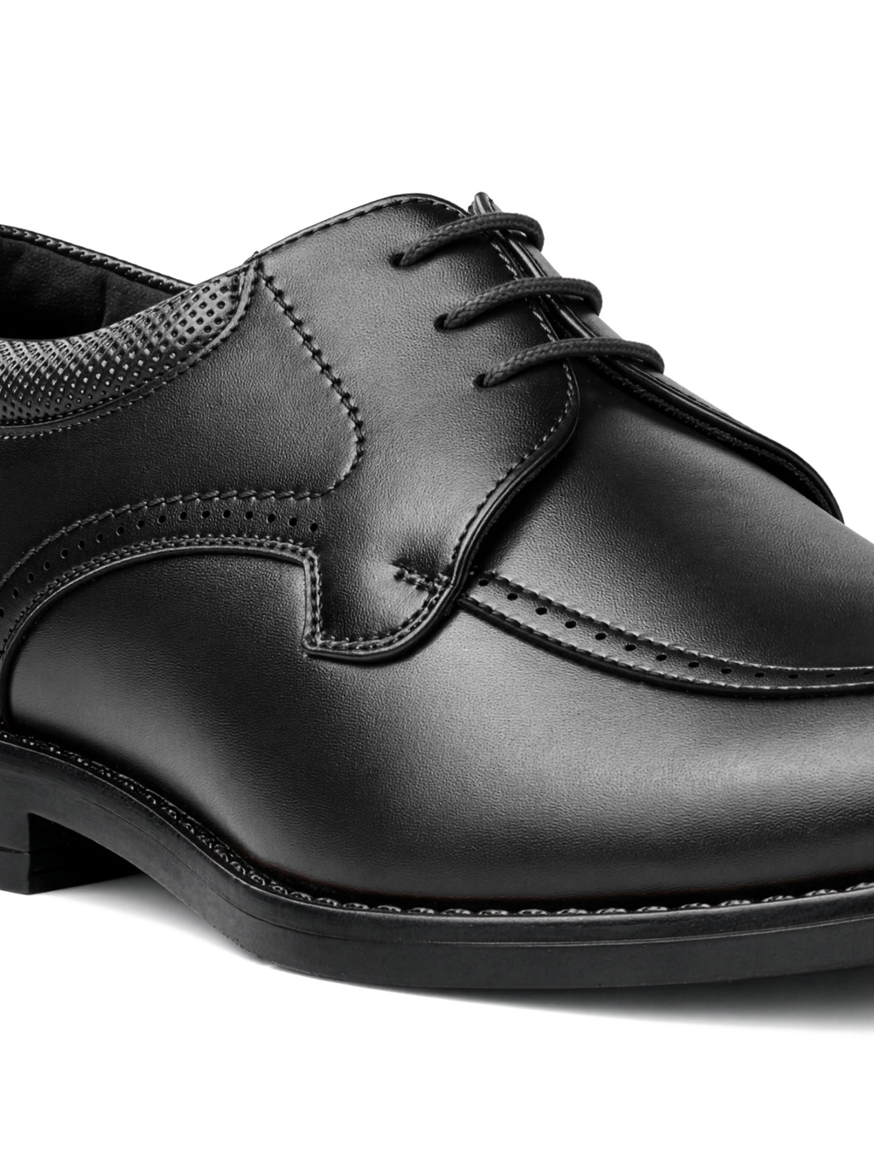 Jet Black Formal Derby Lace-Up Shoes