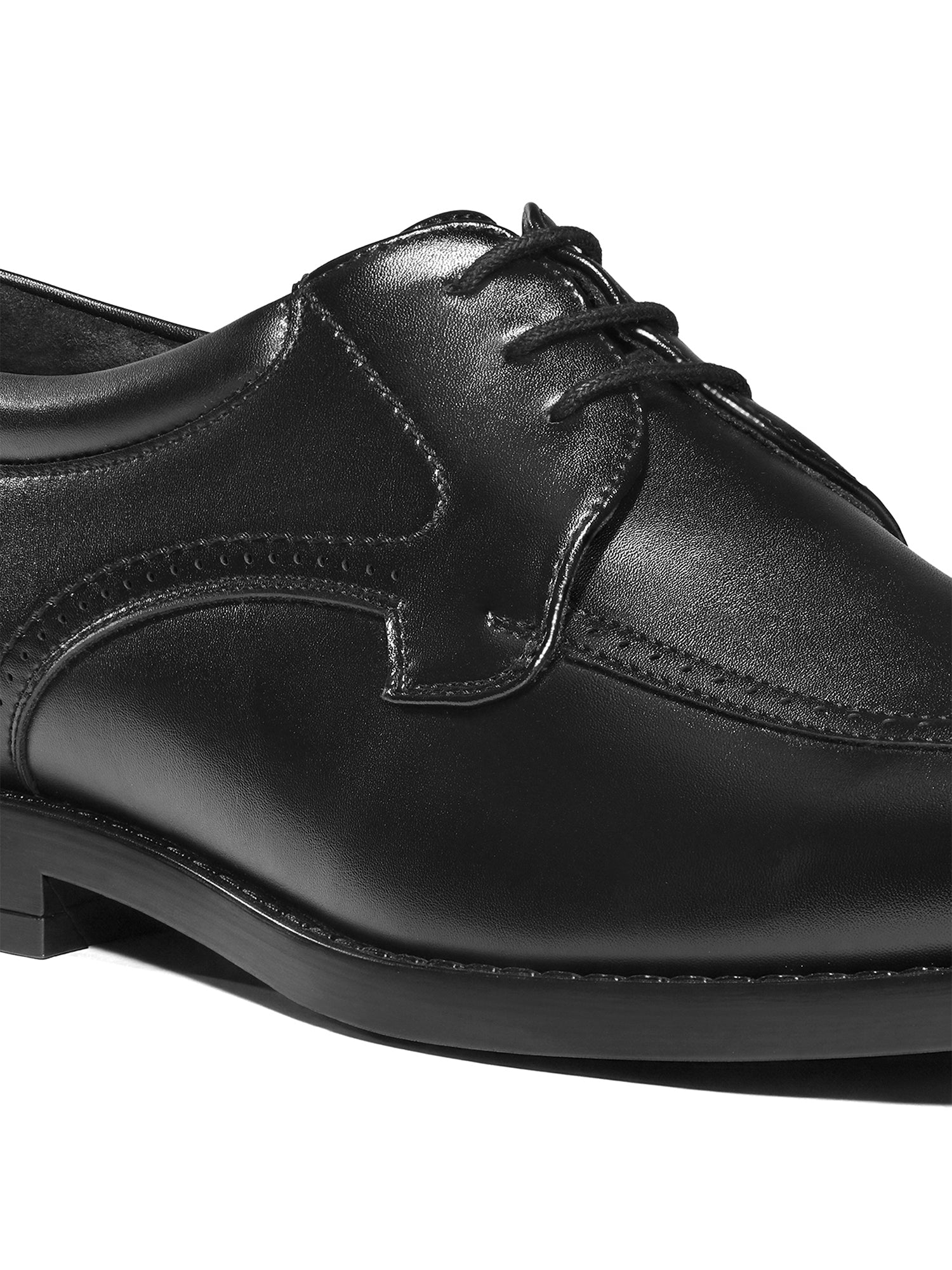 Jet Black Formal Derby Lace-Up Shoes