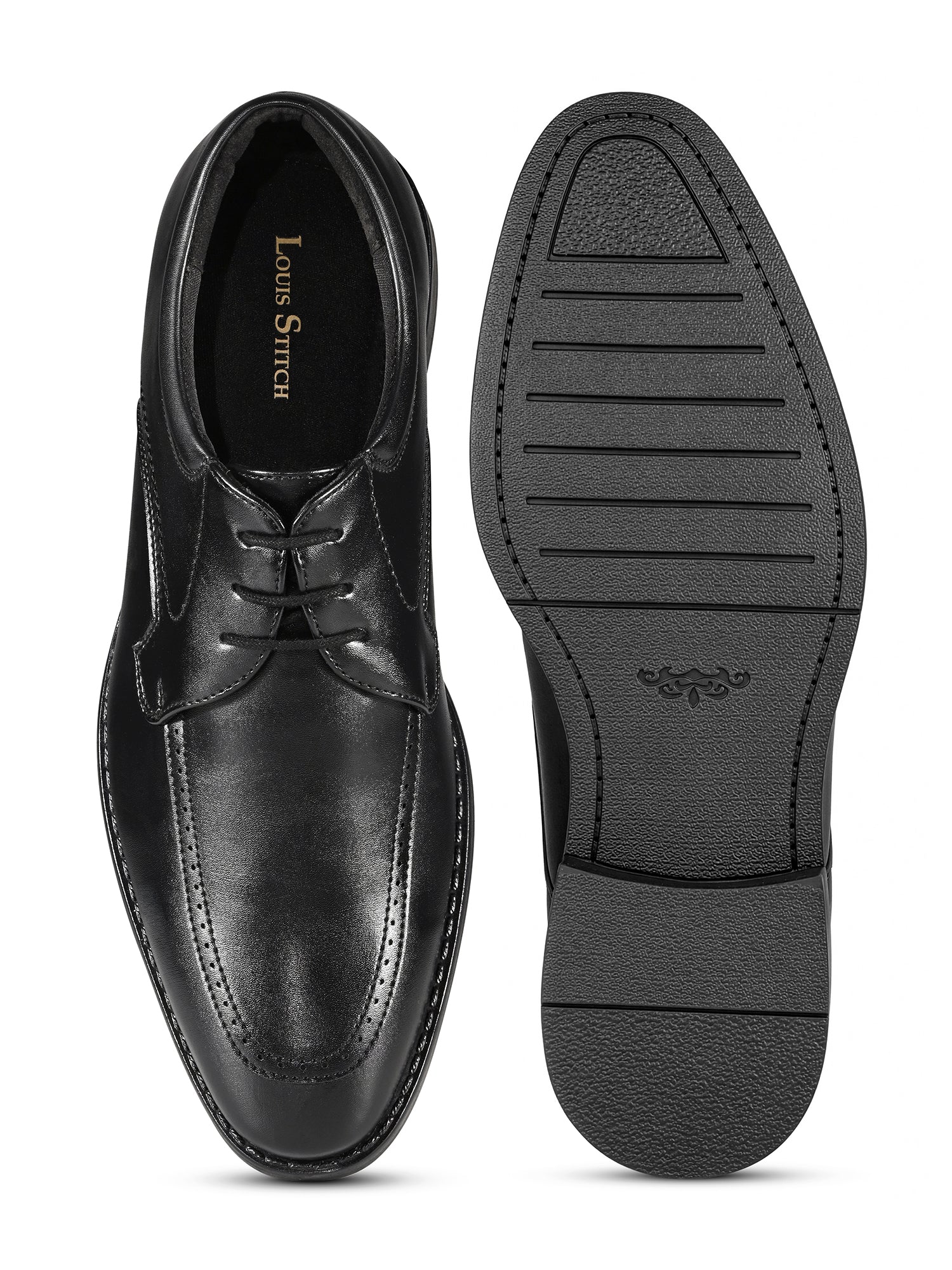 Jet Black Formal Derby Lace-Up Shoes