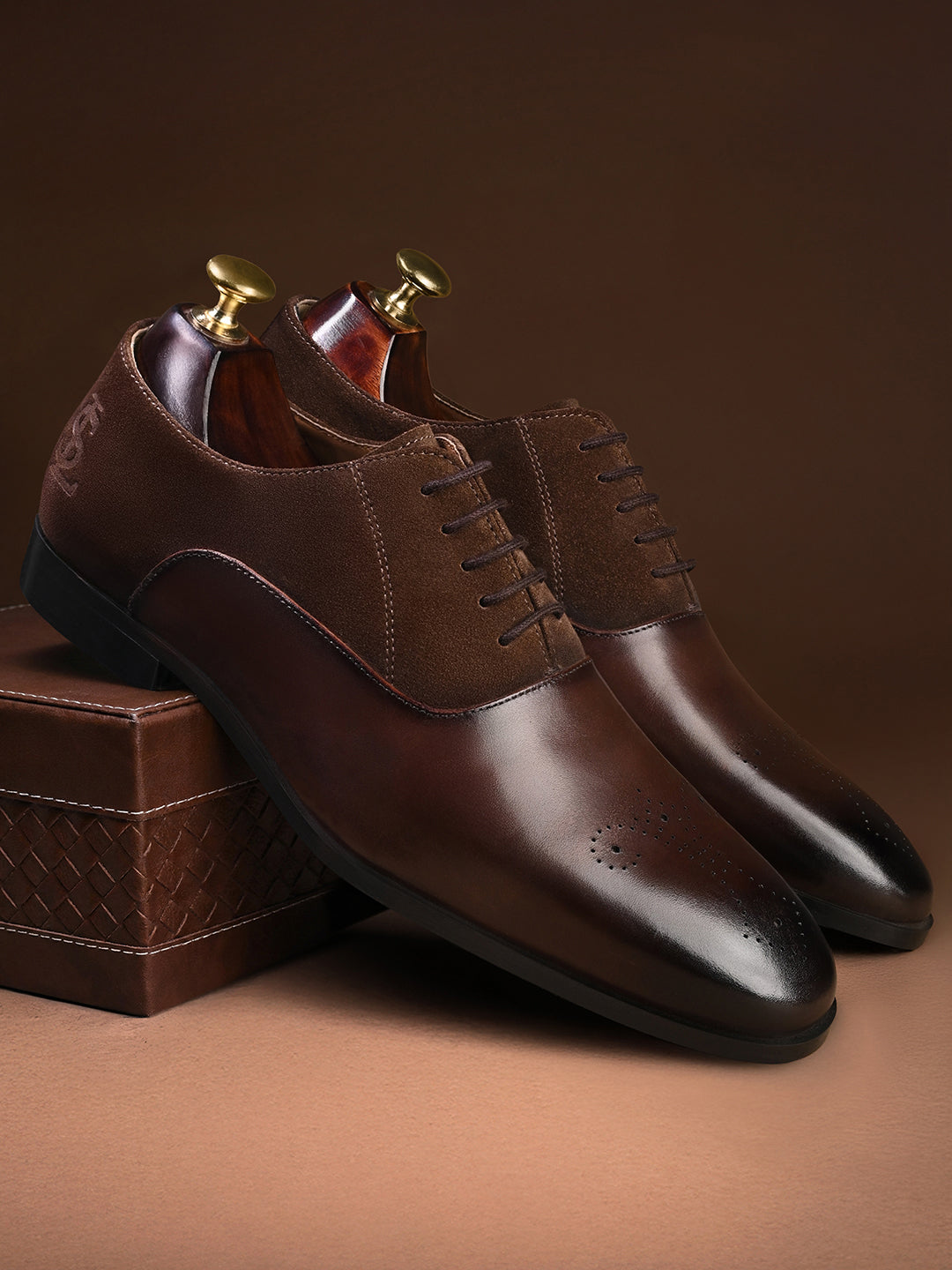 Brunette Brown Italian Crust Leather Formal Brogues