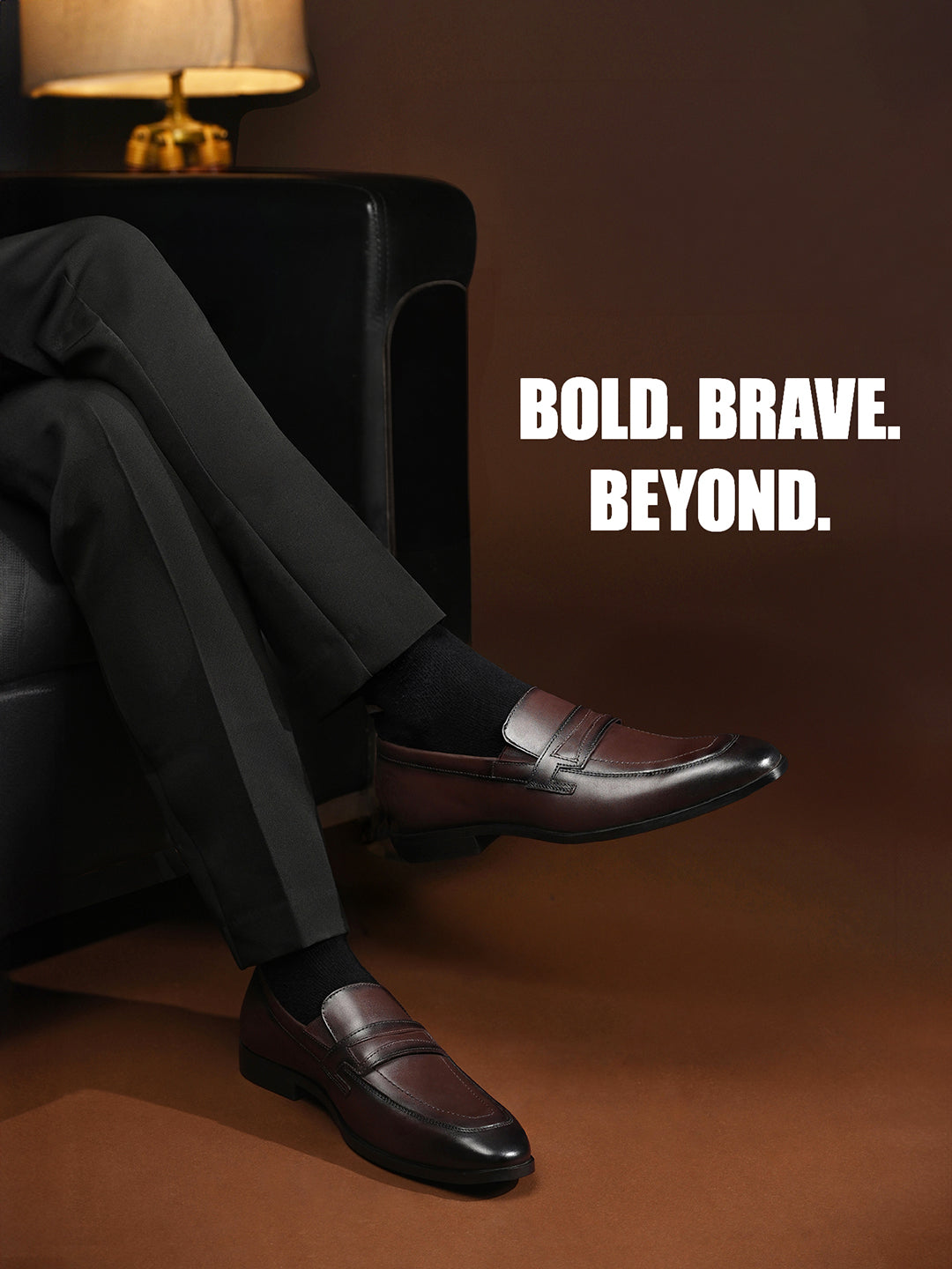 Brunette Brown Italian Crust Leather Formal Moccasins