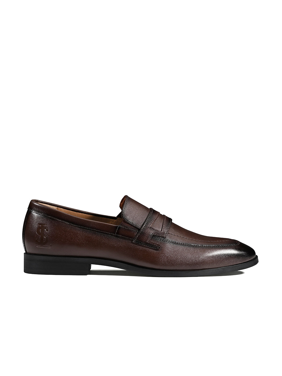 Brunette Brown Italian Crust Leather Formal Moccasin