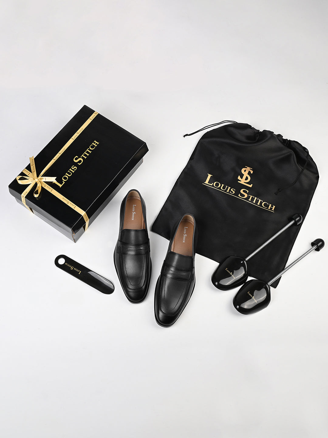 Jet Black Italian Crust Leather Formal Moccasin
