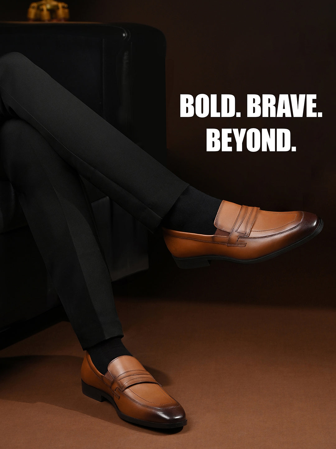 Russet Tan Italian Crust Leather Formal Moccasins