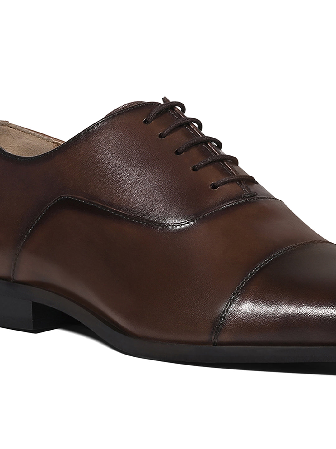 Brunette Brown Italian Crust Leather Formal Derbys