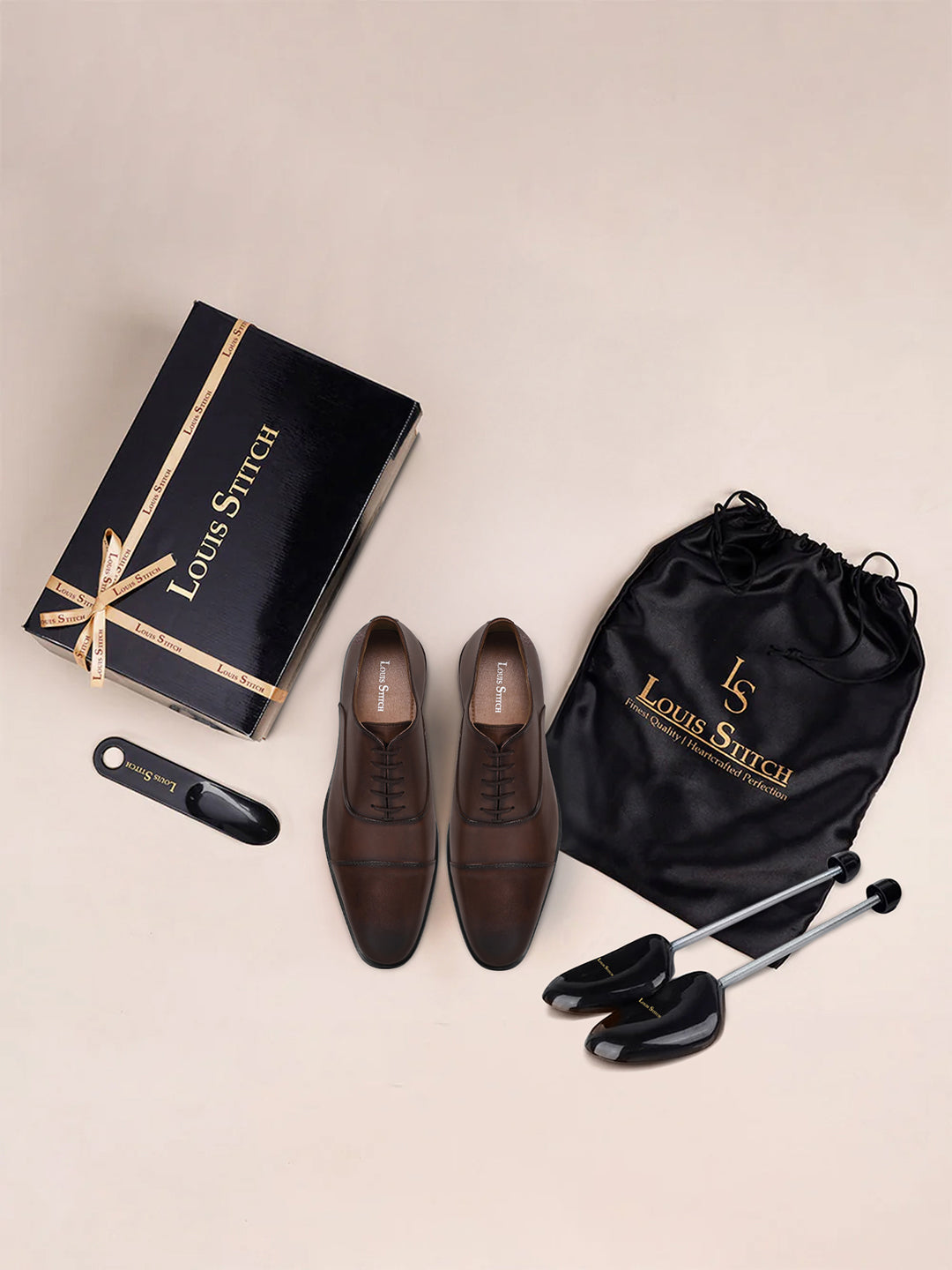 Brunette Brown Italian Crust Leather Formal Derbys