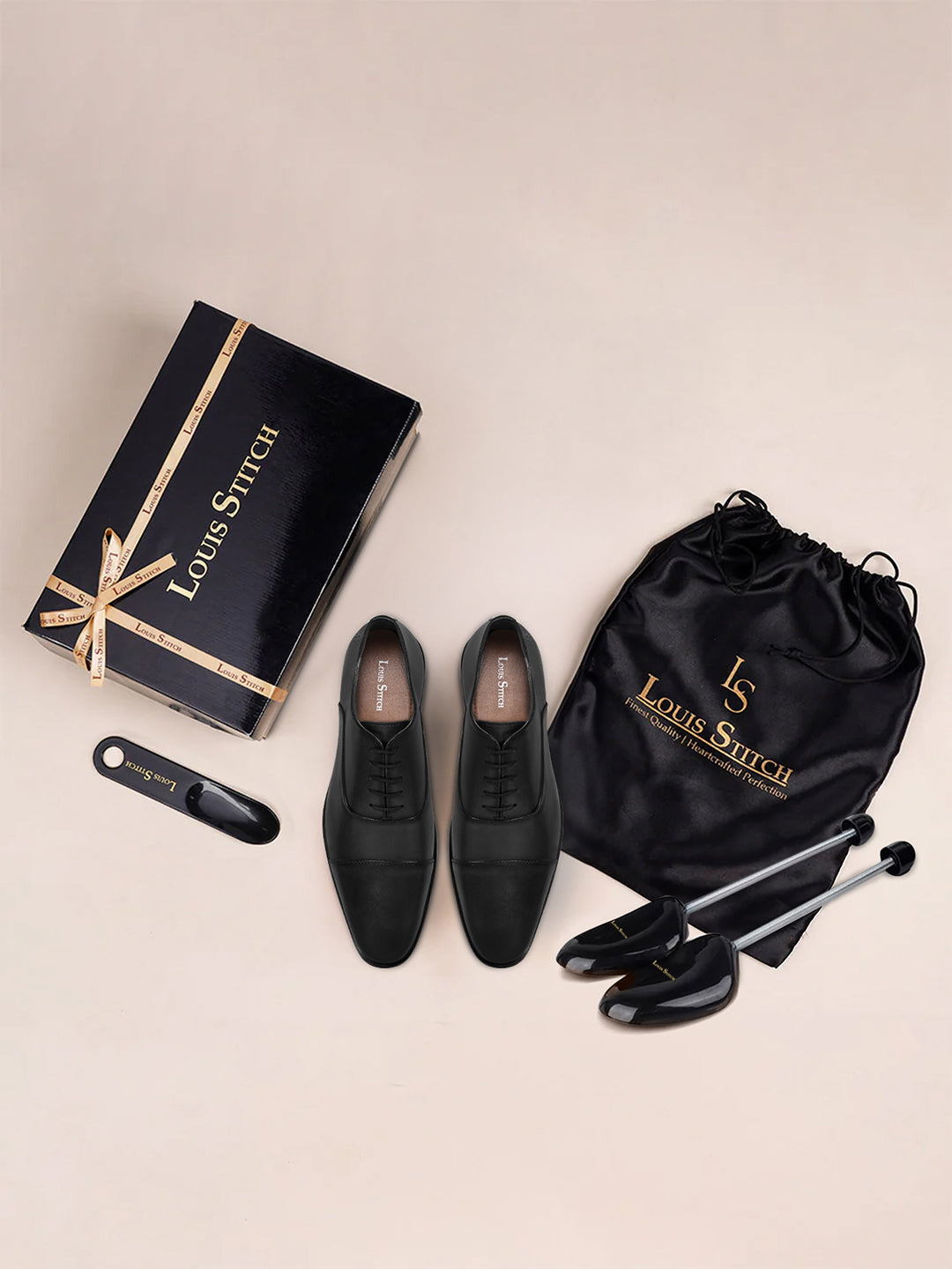 Jet Black Italian Crust Leather Formal Derbys