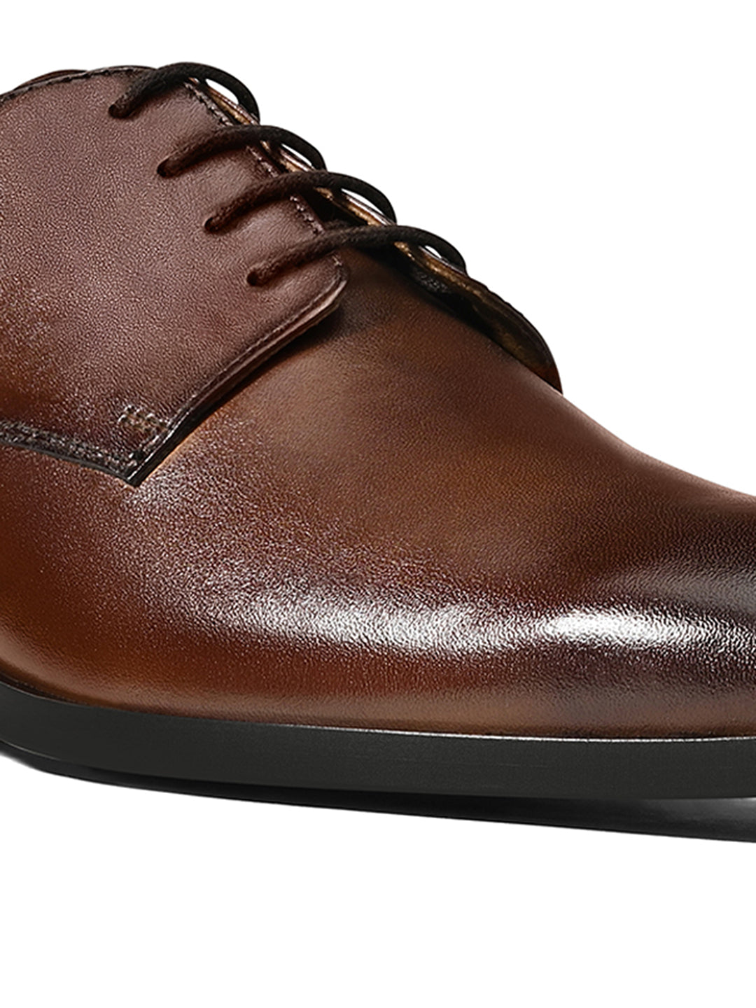 Brunette Brown Italian Crust Leather Formal Derby
