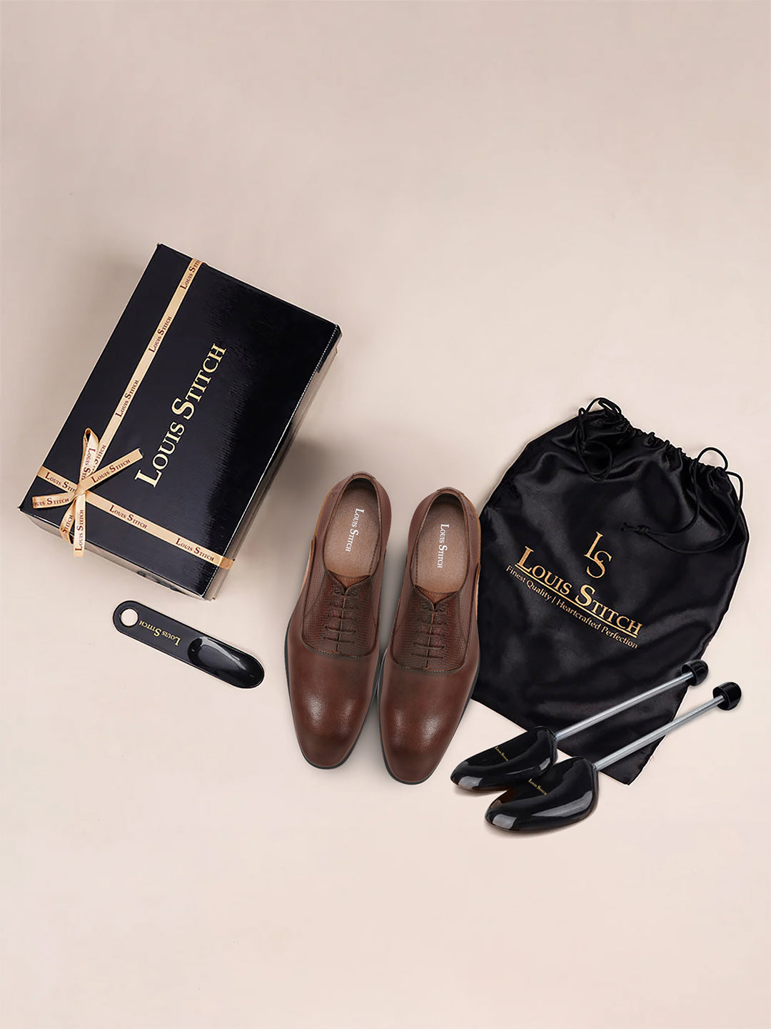 Brunette Brown Italian Crust Leather Formal Derby