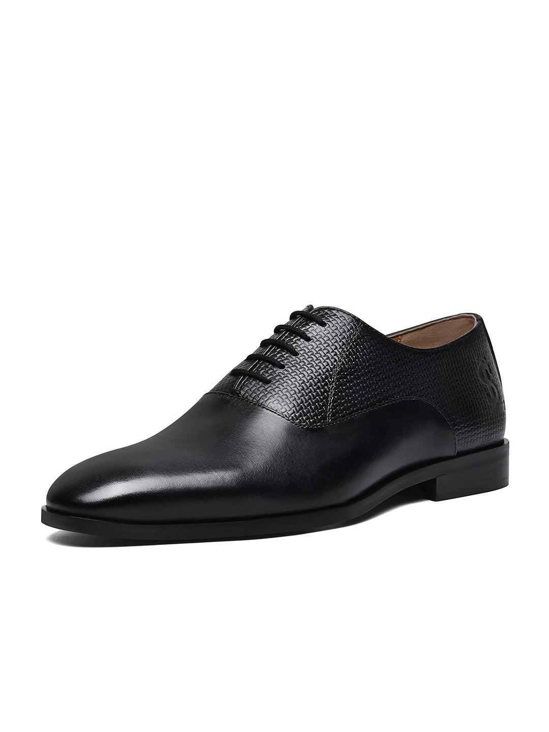 Jet Black Italian Crust Leather Formal Derbys