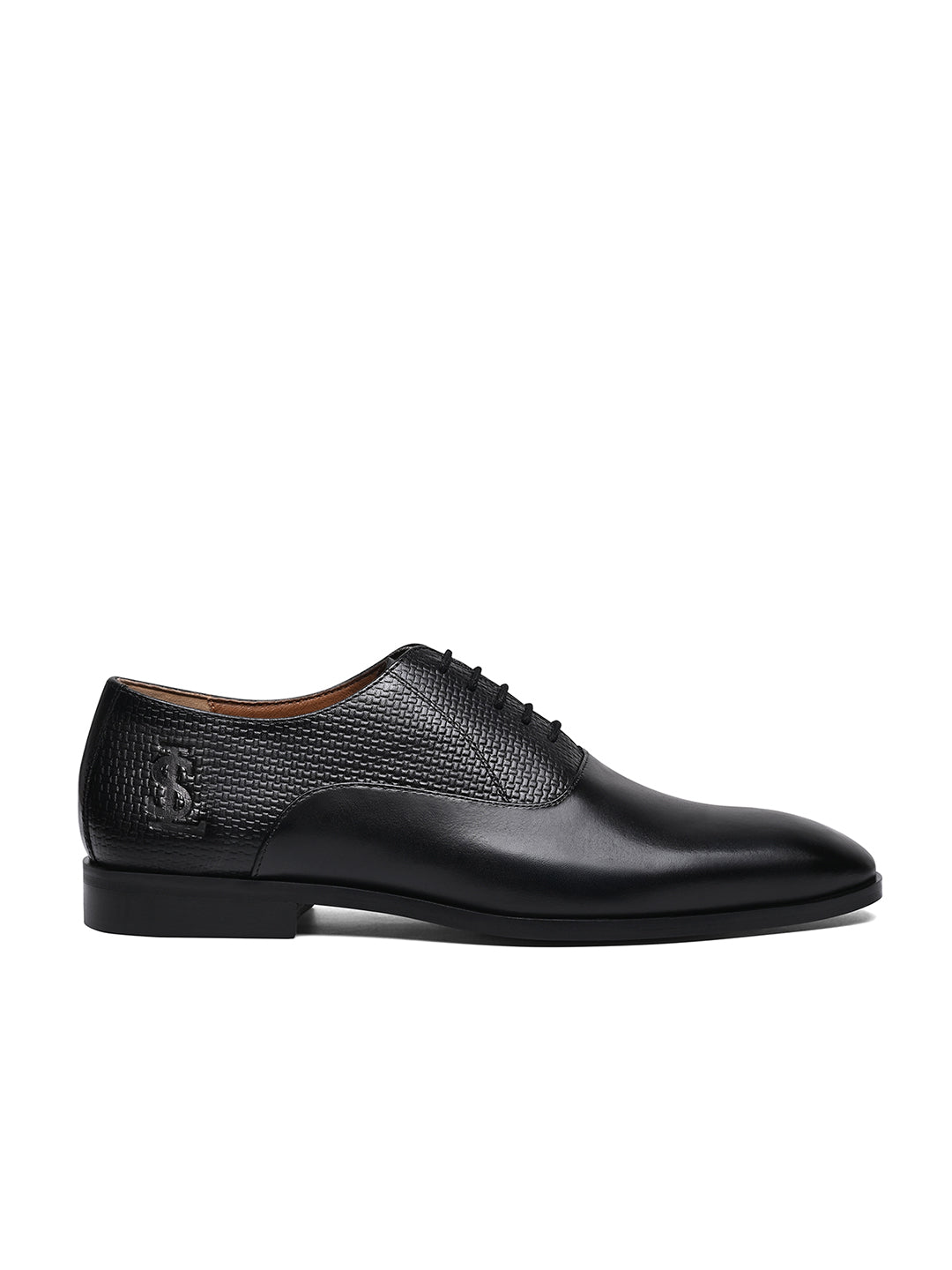 Jet Black Italian Crust Leather Formal Derbys