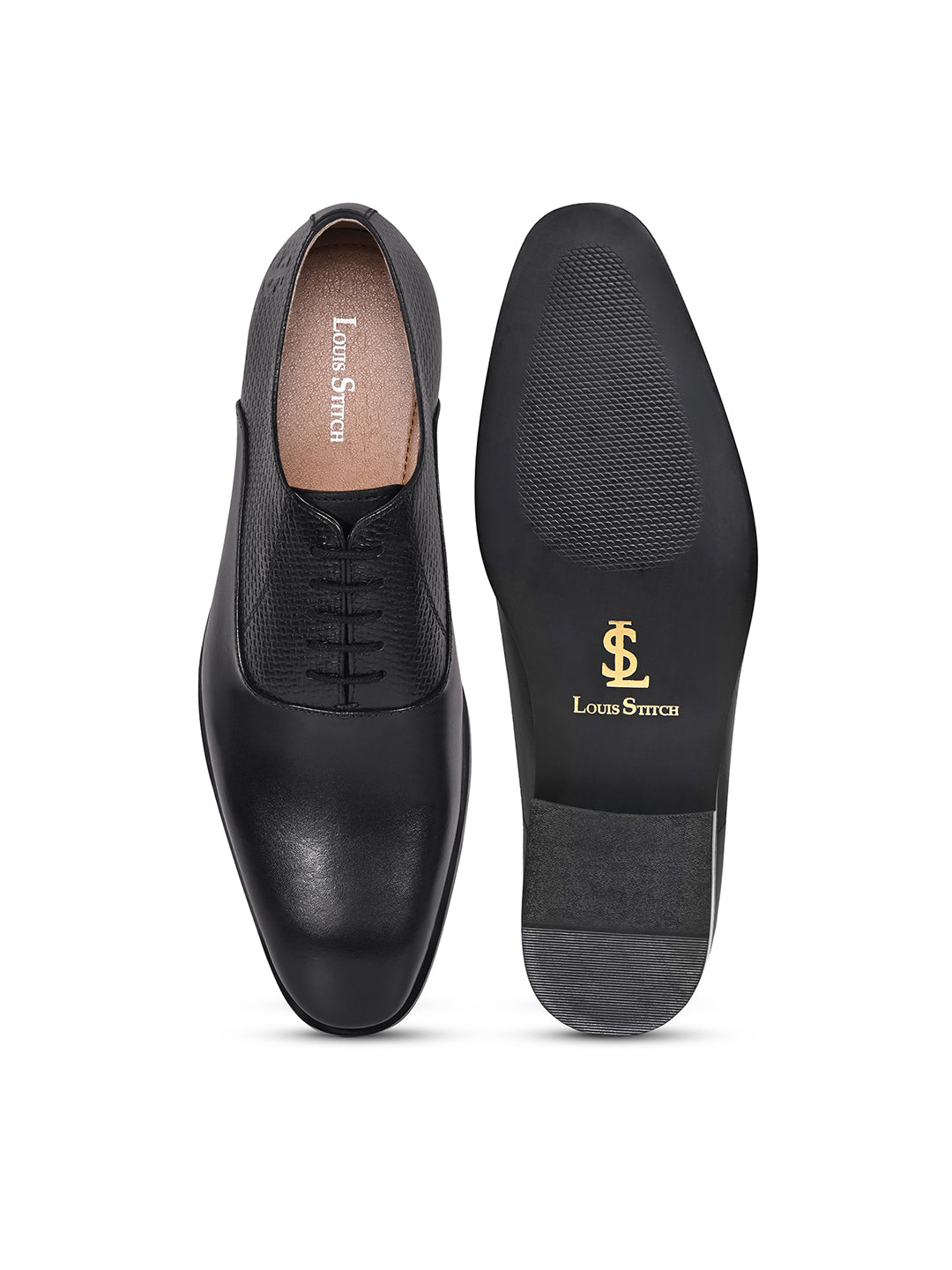 Jet Black Italian Crust Leather Formal Derbys