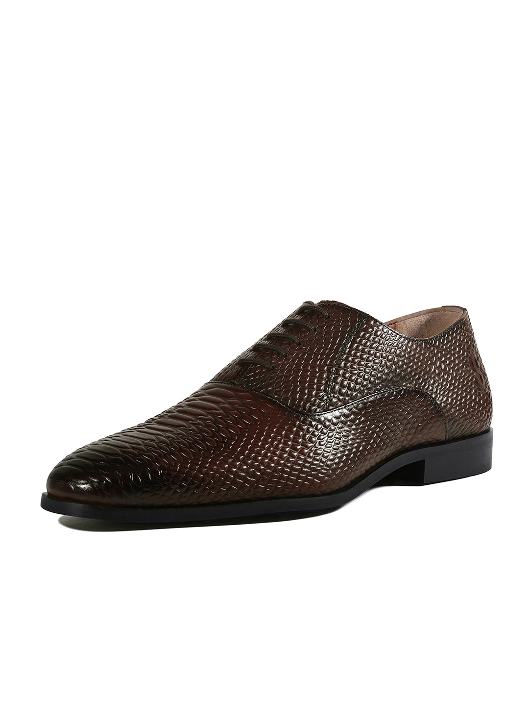 Brunette Brown Italian Crust Leather Formal Derby