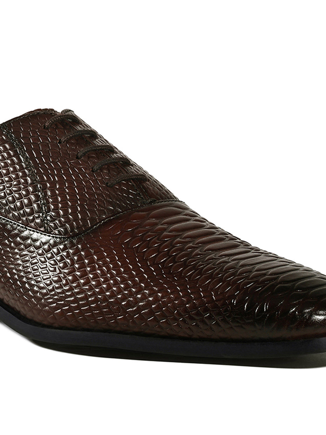 Brunette Brown Italian Crust Leather Formal Derby