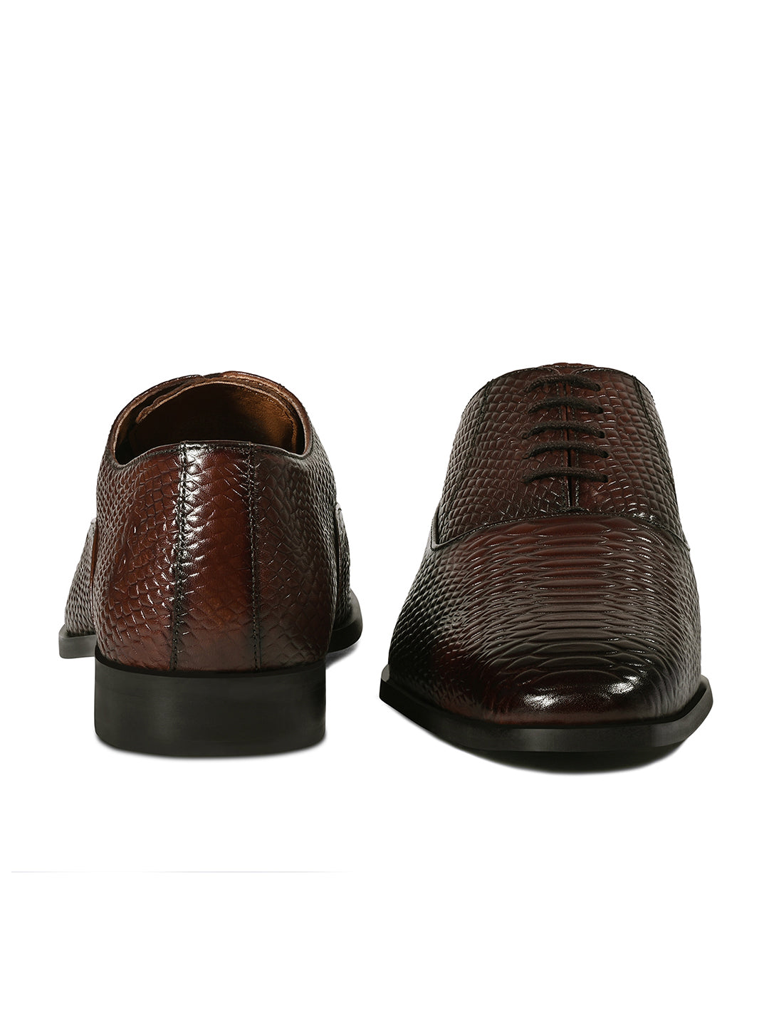 Brunette Brown Italian Crust Leather Formal Derby