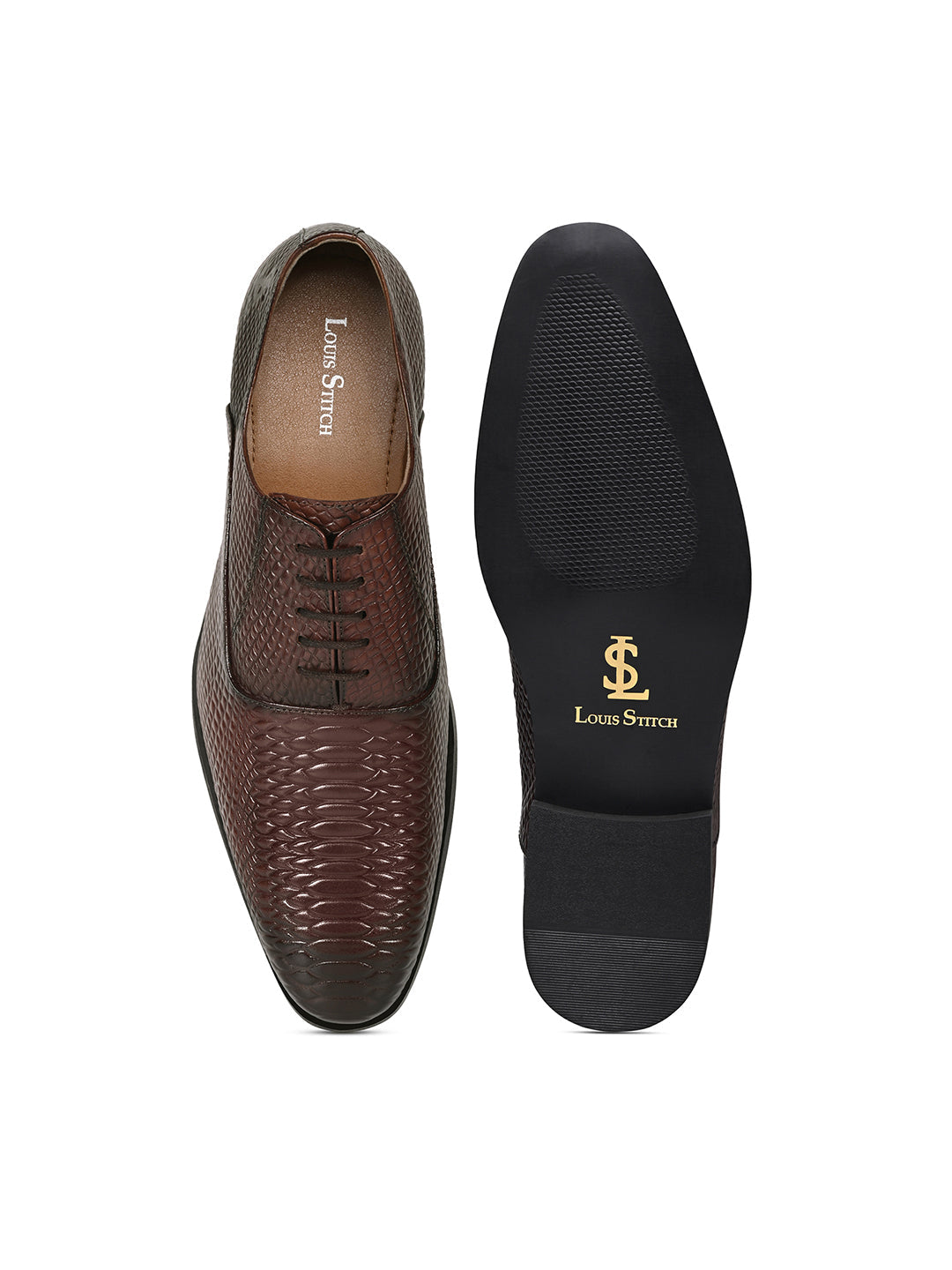 Brunette Brown Italian Crust Leather Formal Derby