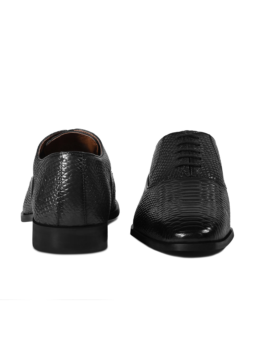 Jet Black Italian Crust Leather Formal Derby
