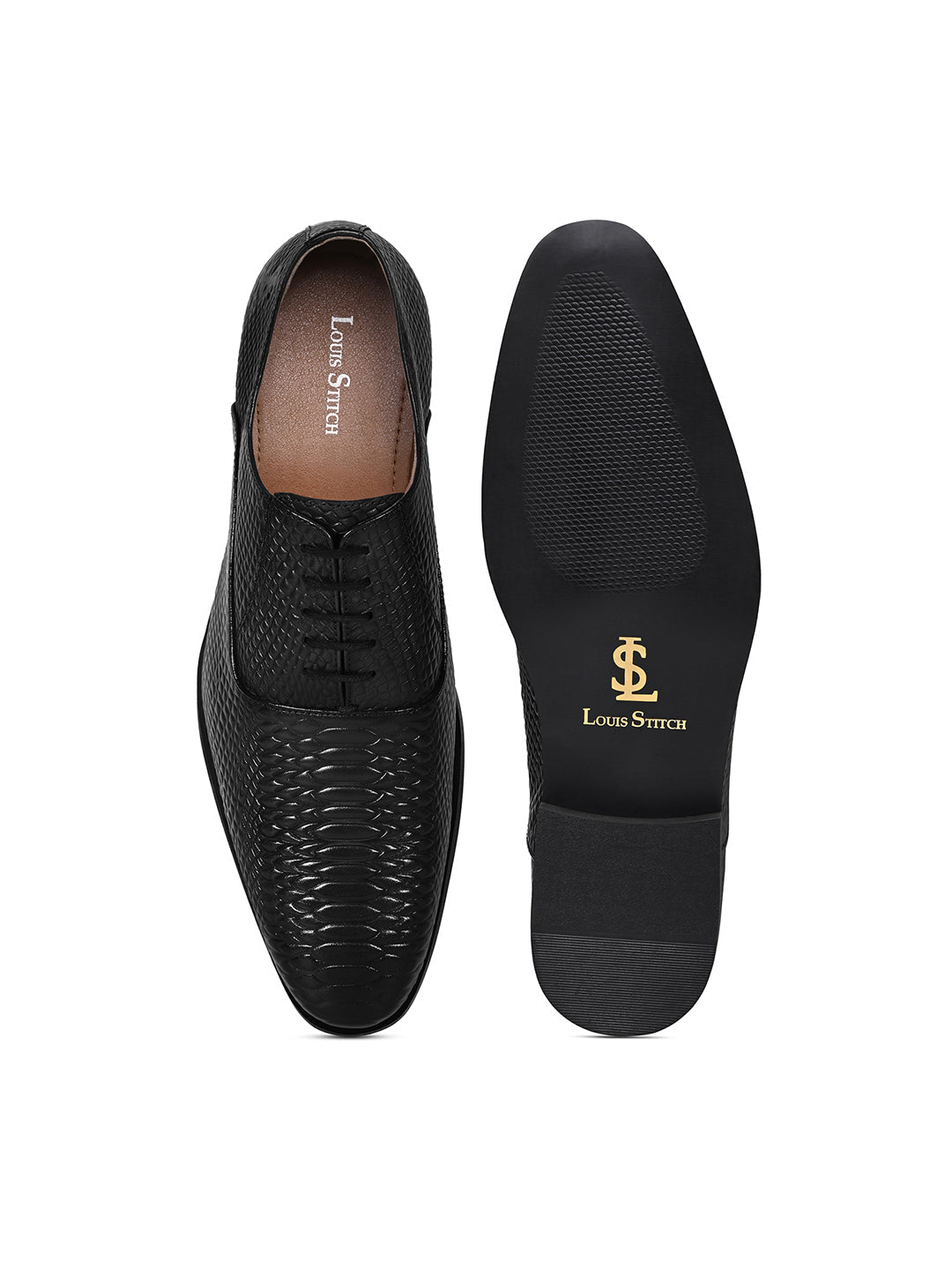 Jet Black Italian Crust Leather Formal Derby