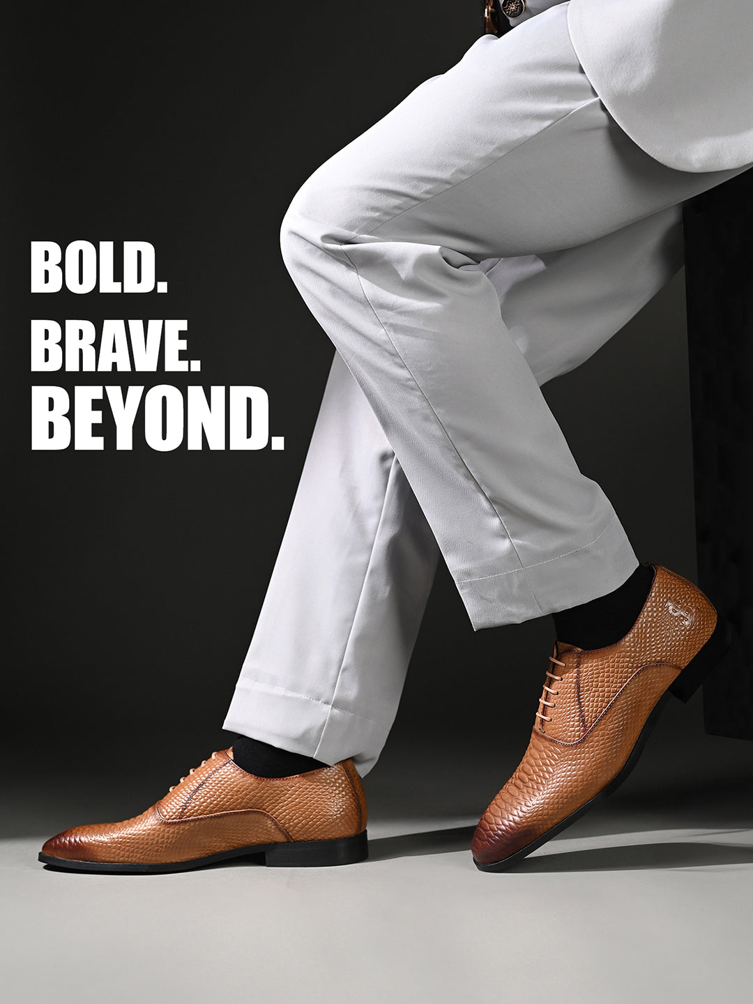 Russet Tan Italian Crust Leather Formal Derbys