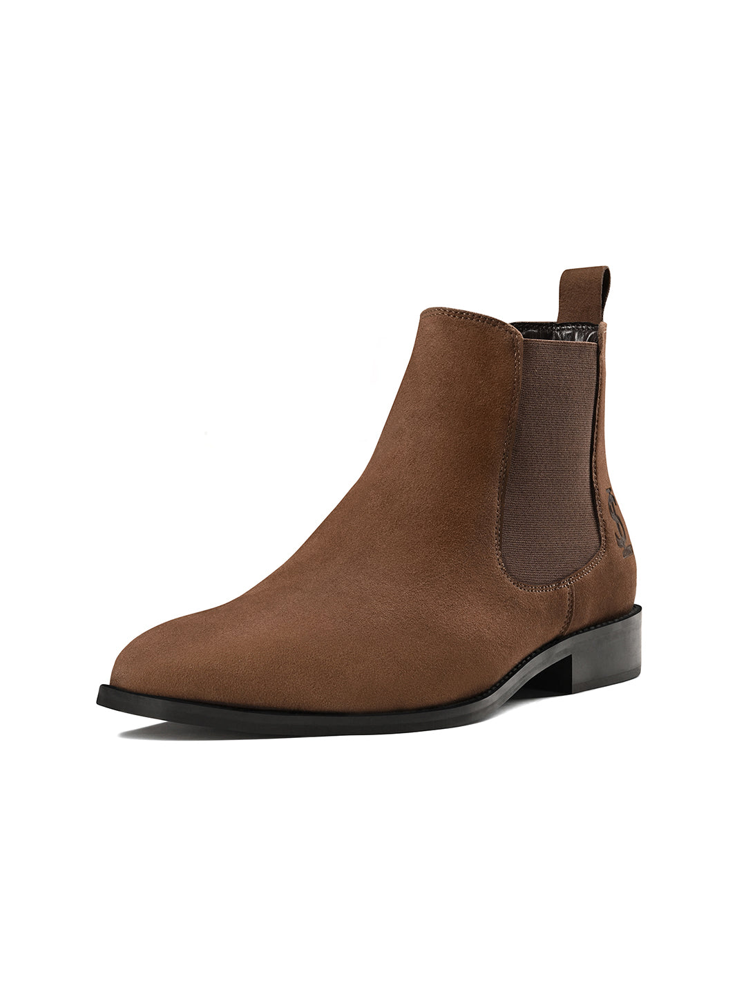 Brunette Brown Mid-Top Ankle Slip-On Chelsea Boots