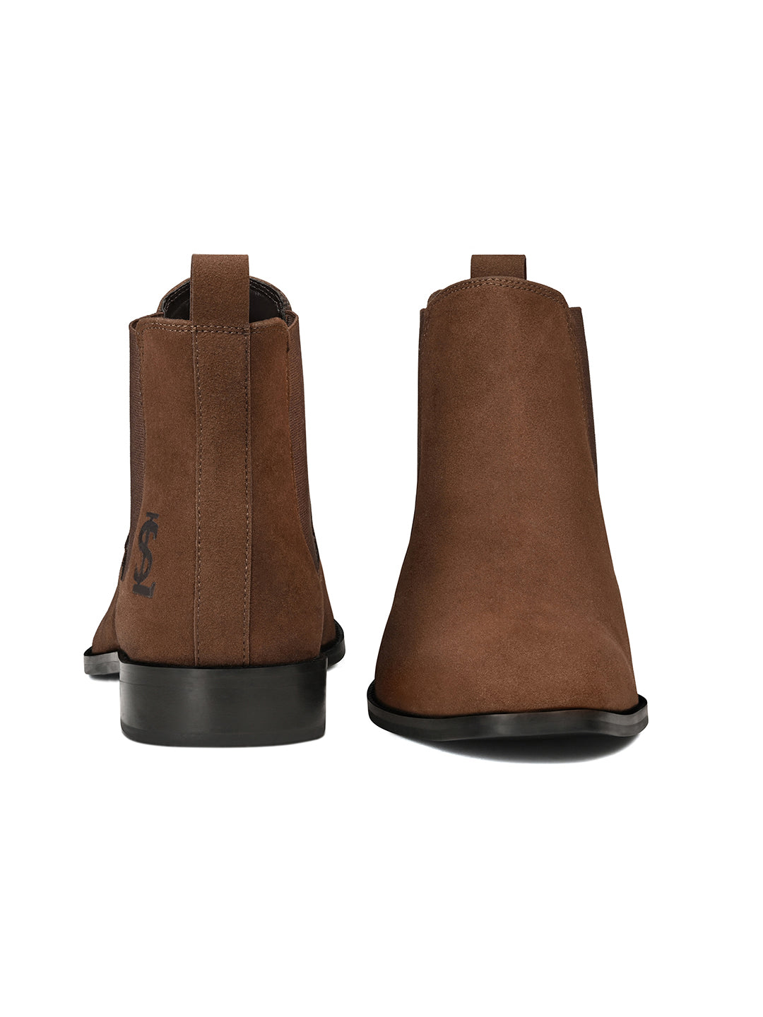 Brunette Brown Mid-Top Ankle Slip-On Chelsea Boots