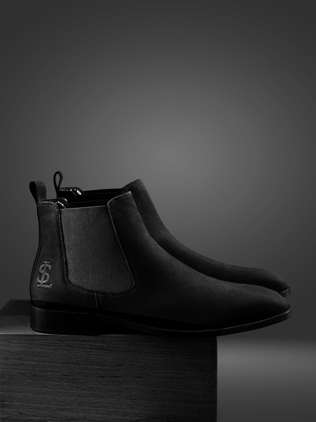 Jet Black Mid-Top Ankle Slip-On Chelsea Boots