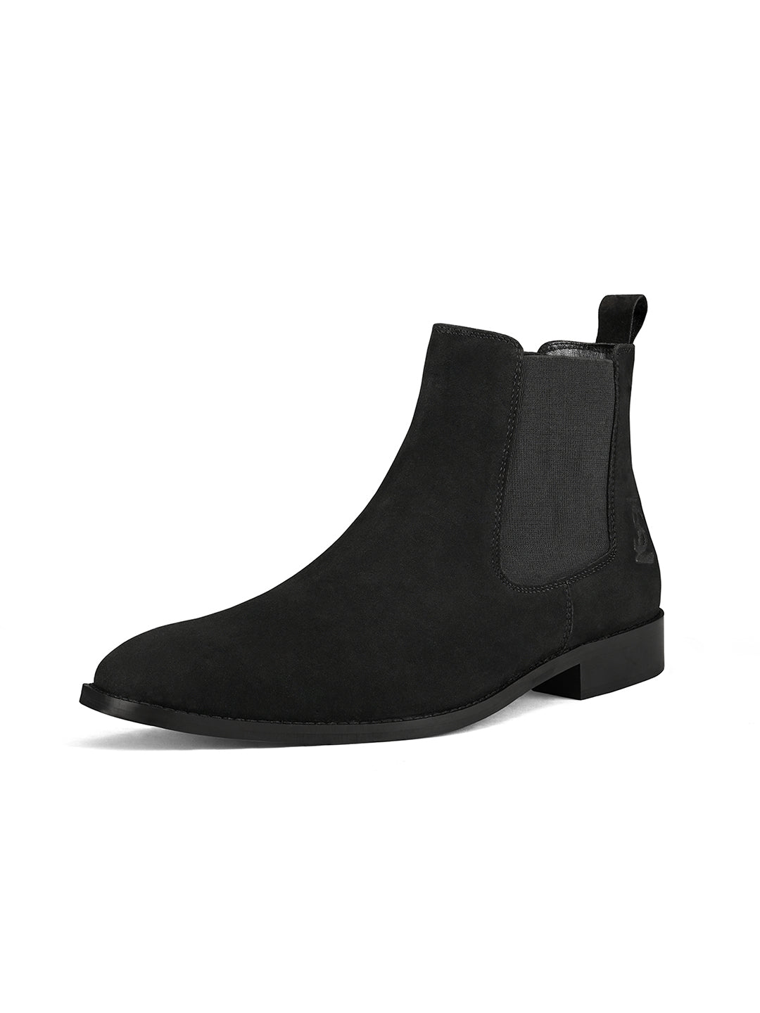 Charcoal Black Mid-Top Ankle Slip-On Chelsea Boots