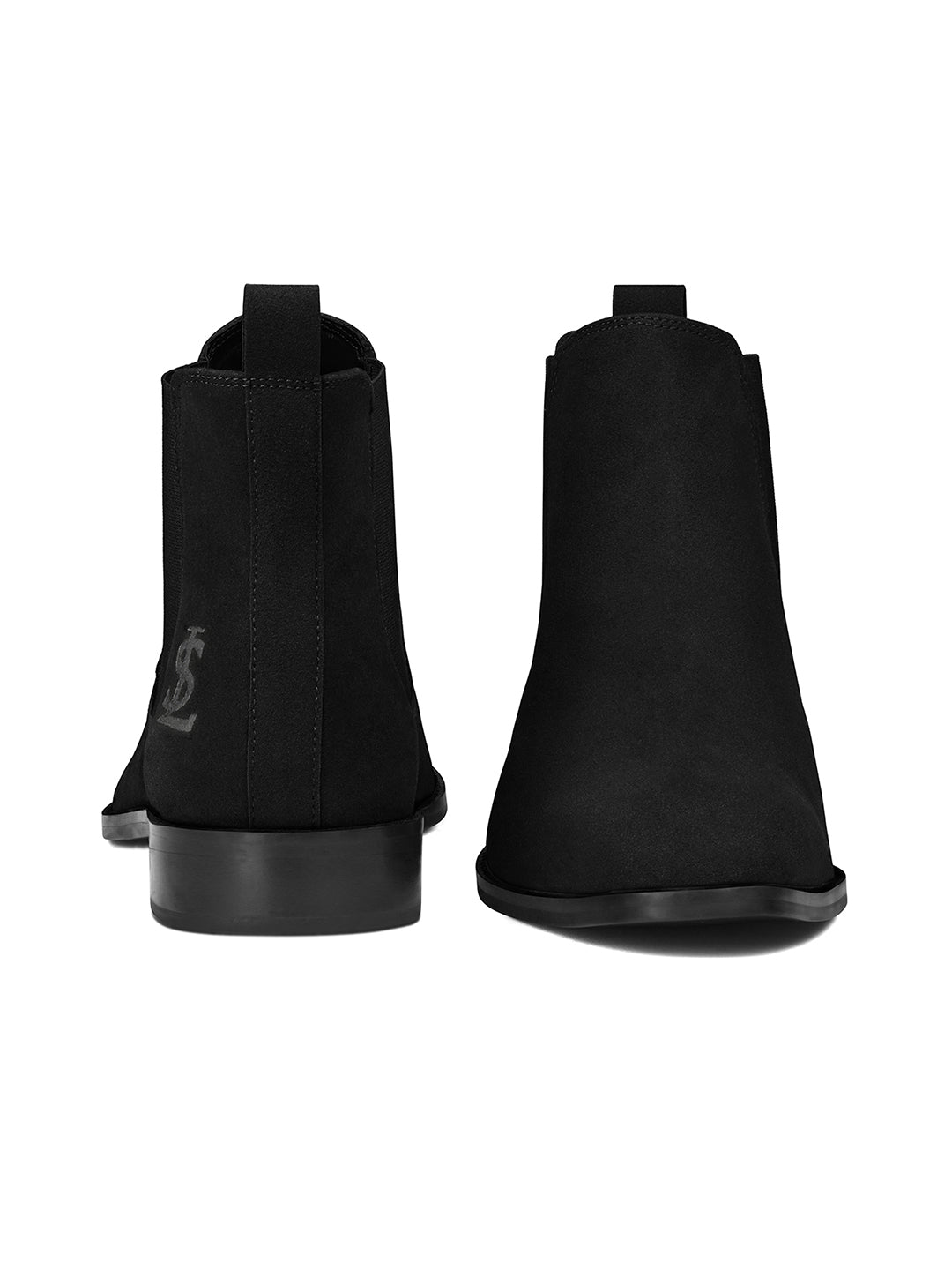 Charcoal Black Mid-Top Ankle Slip-On Chelsea Boots