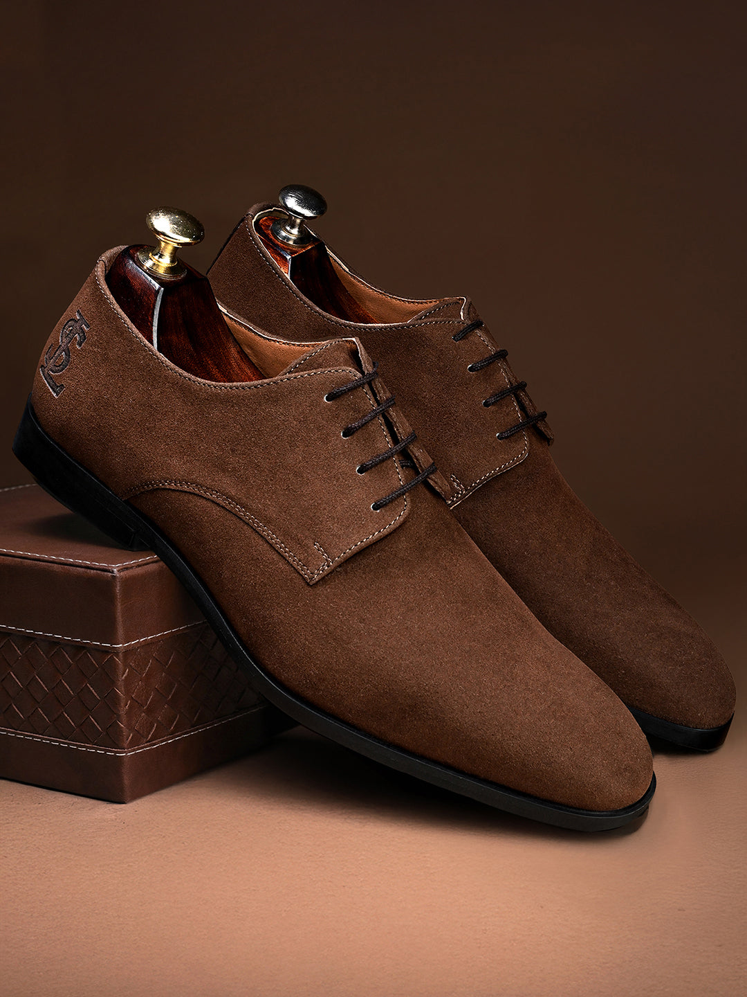 Brunette Brown Casual Lace-Up Derby Shoes