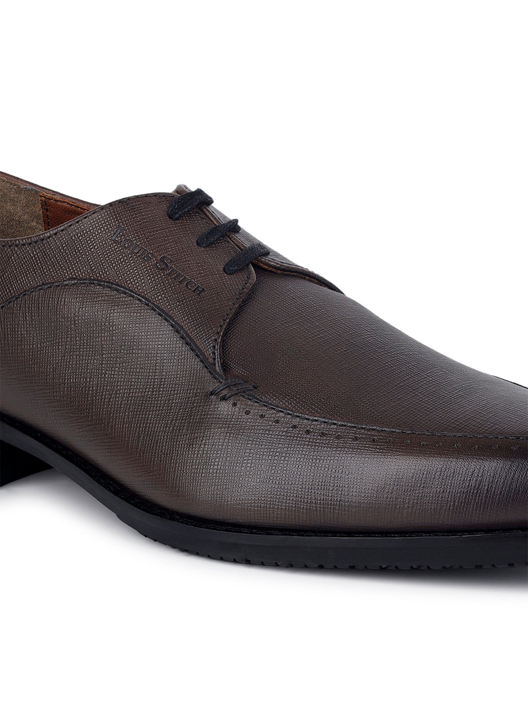 Brunette Brown Egyptian Crust Leather Derby Style Comfortable Laceup Shoes