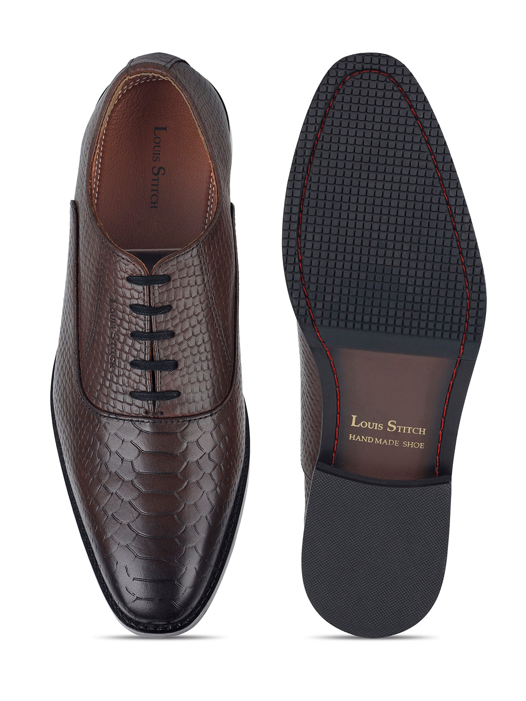 Brunette Brown Egyptian Crust Leather Derby Style Comfortable Laceup Shoes