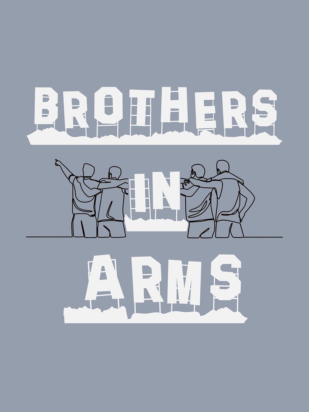 Grey Rock Ballad Cotton Printed Oversized T-Shirt