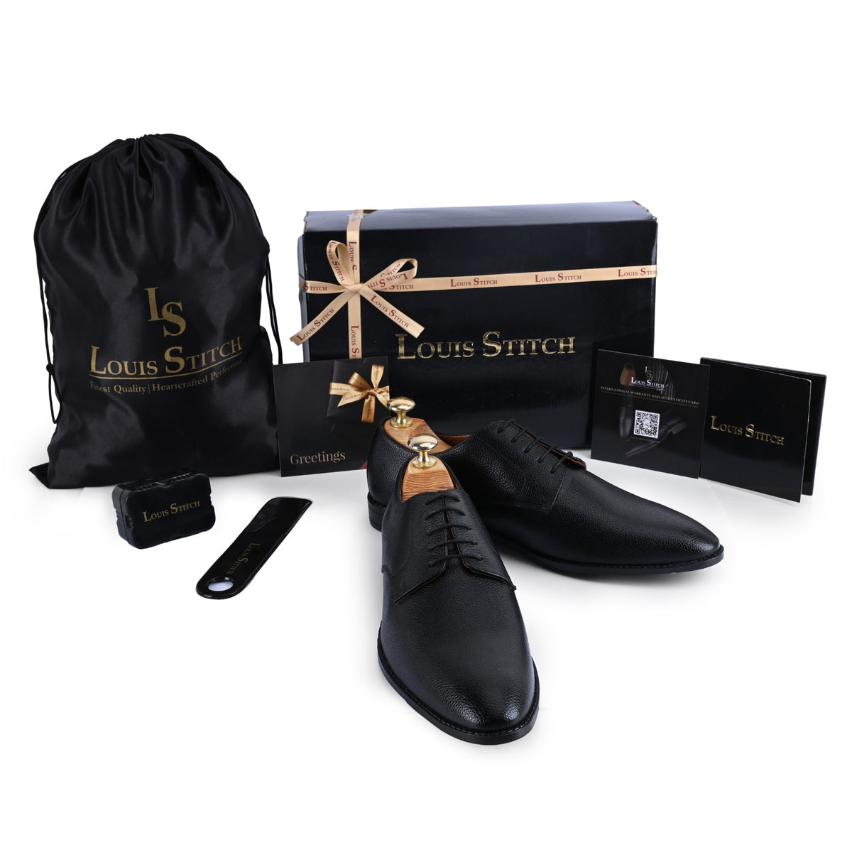 Derby Jet Black Shoes       for Men
