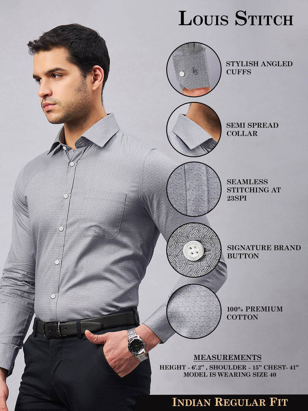 Regular Fit Formal Shirts For Men Perfectly Handfinished Collar & Cuff Regular Fit Formal Shirts For Men Perfectly Handfinished Collar & Cuff