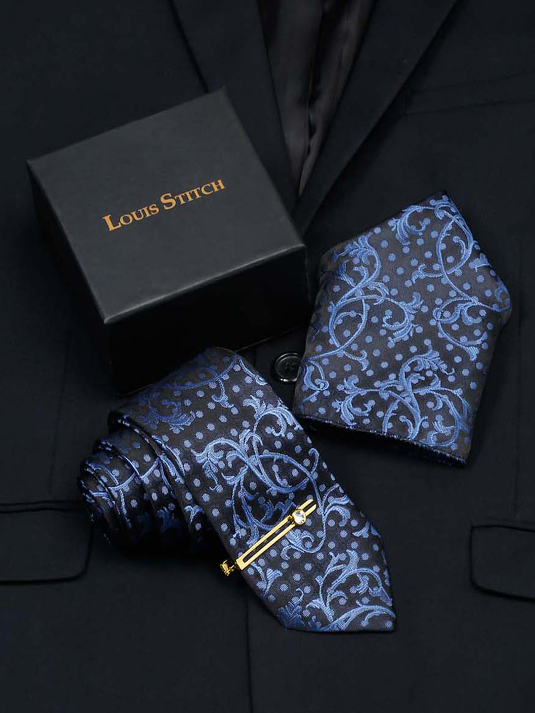 prussian blue tie