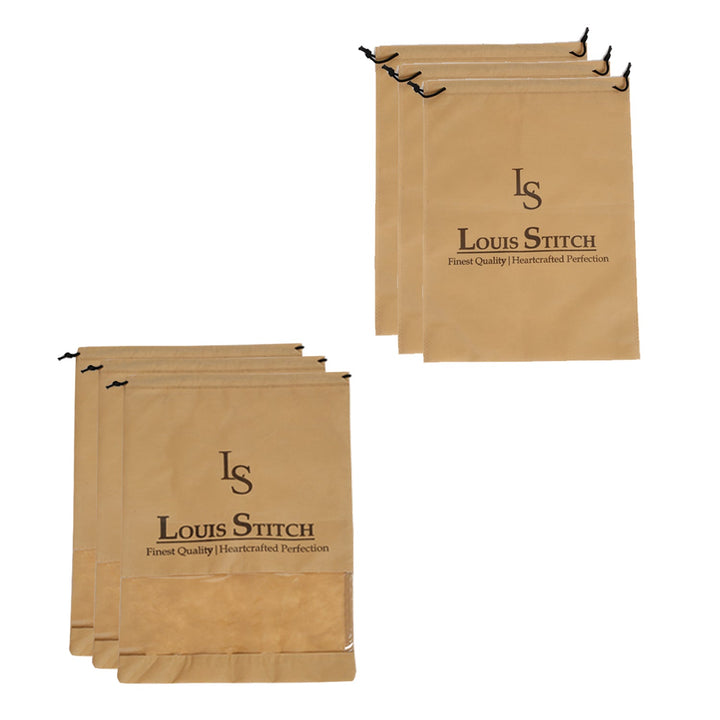 Non Woven Shoe Bag Pack Of  6 Beige Plain & See-Thru