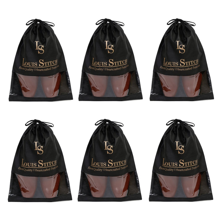  Non Woven Shoe Bag Pack Of  6 Black See-Thru