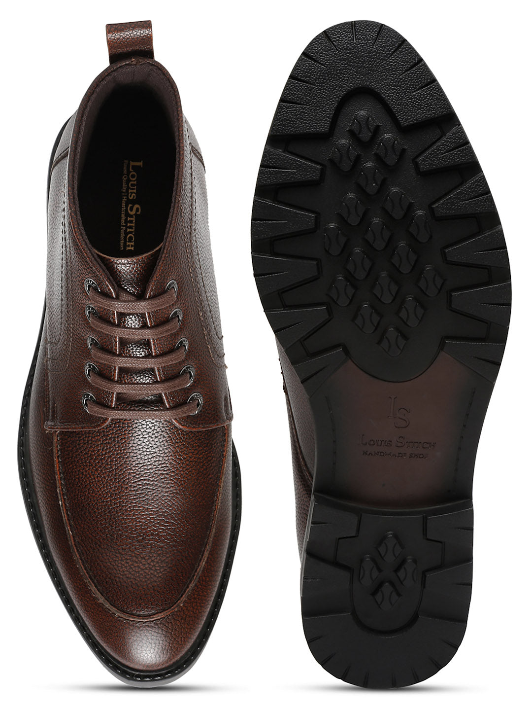 Brunette Brown Handcrafted Italian Leather High Ankle Chukka Boots