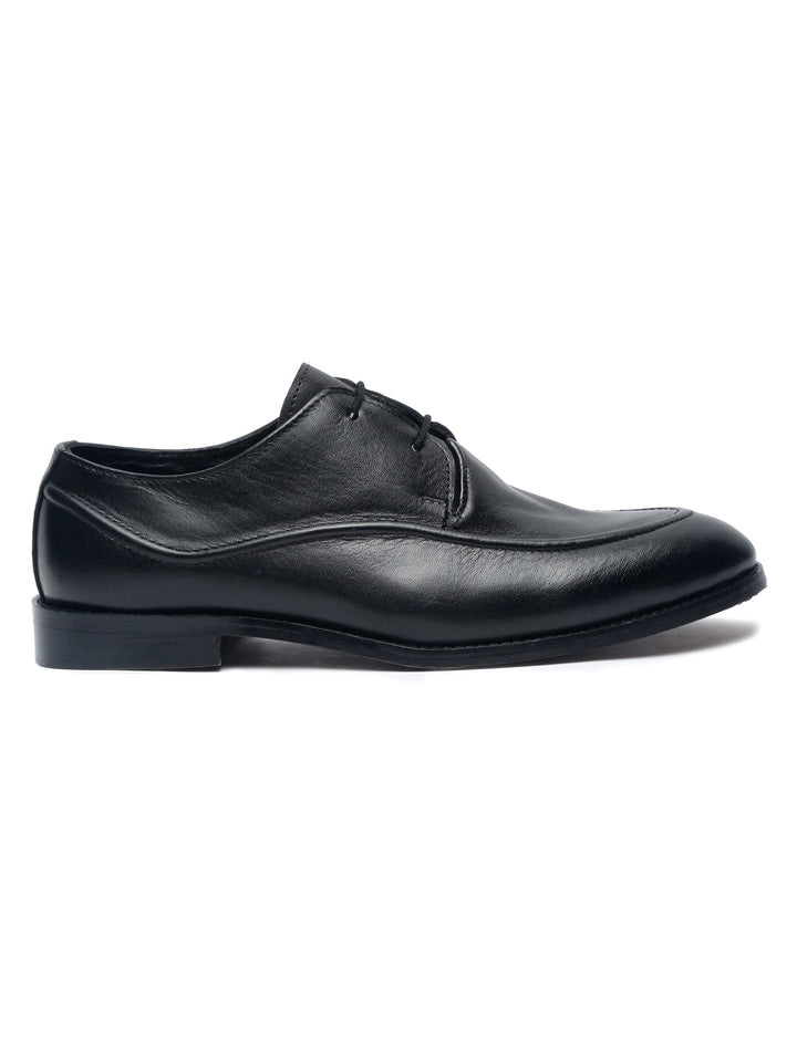 Jet Black Men's Premium Italian Leather Handcrafted Two Eyelet Style British Classic Shoes