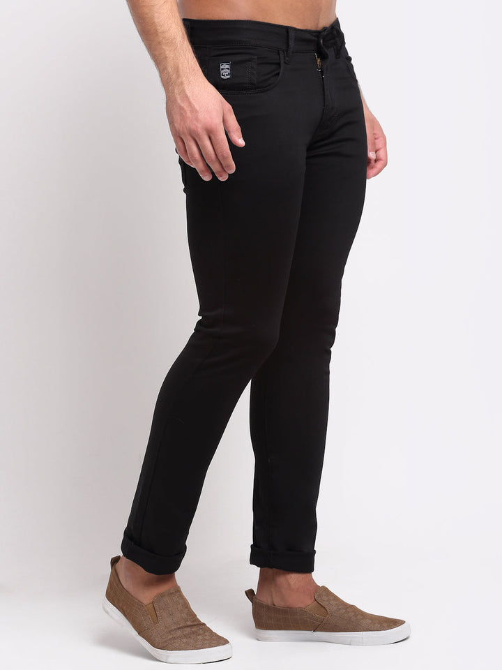 Black Denim Mid Rise Egyptian Cotton Super Stretch Butter Comfort Jeans-Slim Fit